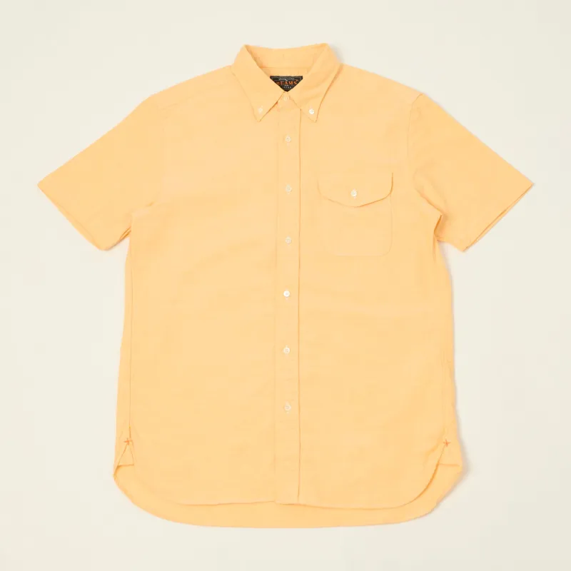 Beams Plus Button Down Short Sleeve Oxford Shirt - Yellow made by BEAMS PLUS