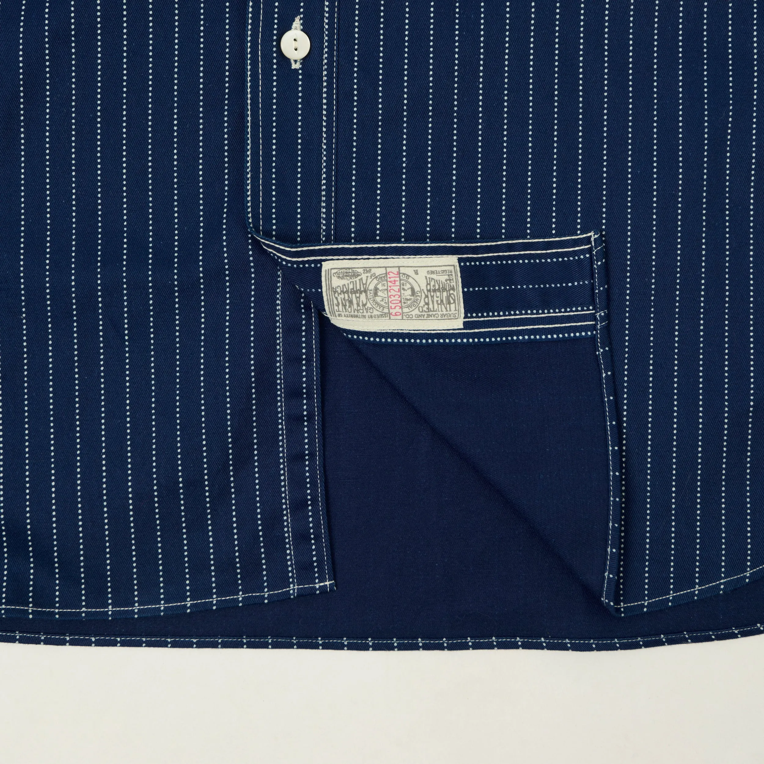 Sugar Cane Short Sleeve Wabash Work Shirt - Navy sold by Son of a Stag product image thumbnail 3