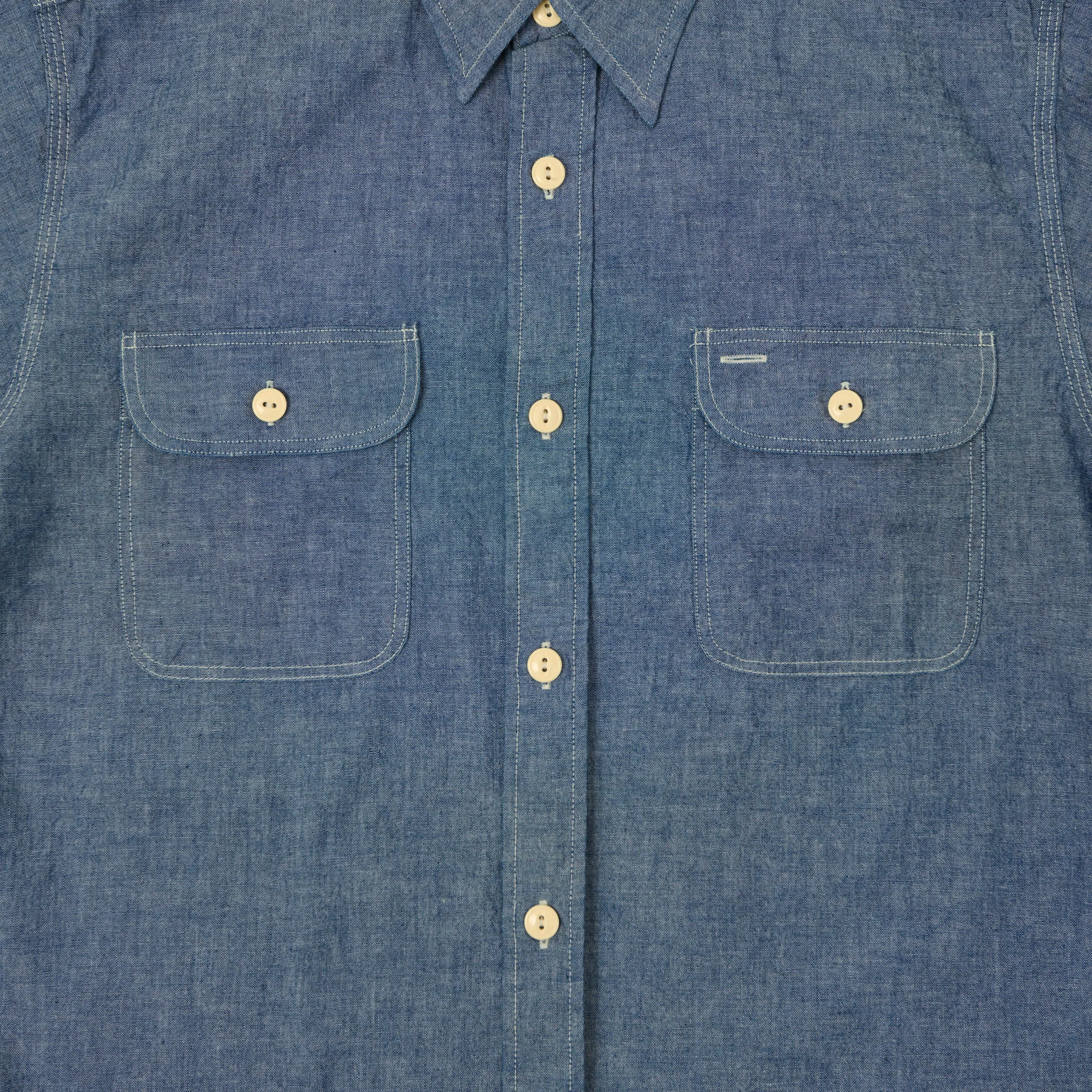 Sugar Cane Short Sleeve Chambray Work Shirt - Navy sold by Son of a Stag product image thumbnail 4