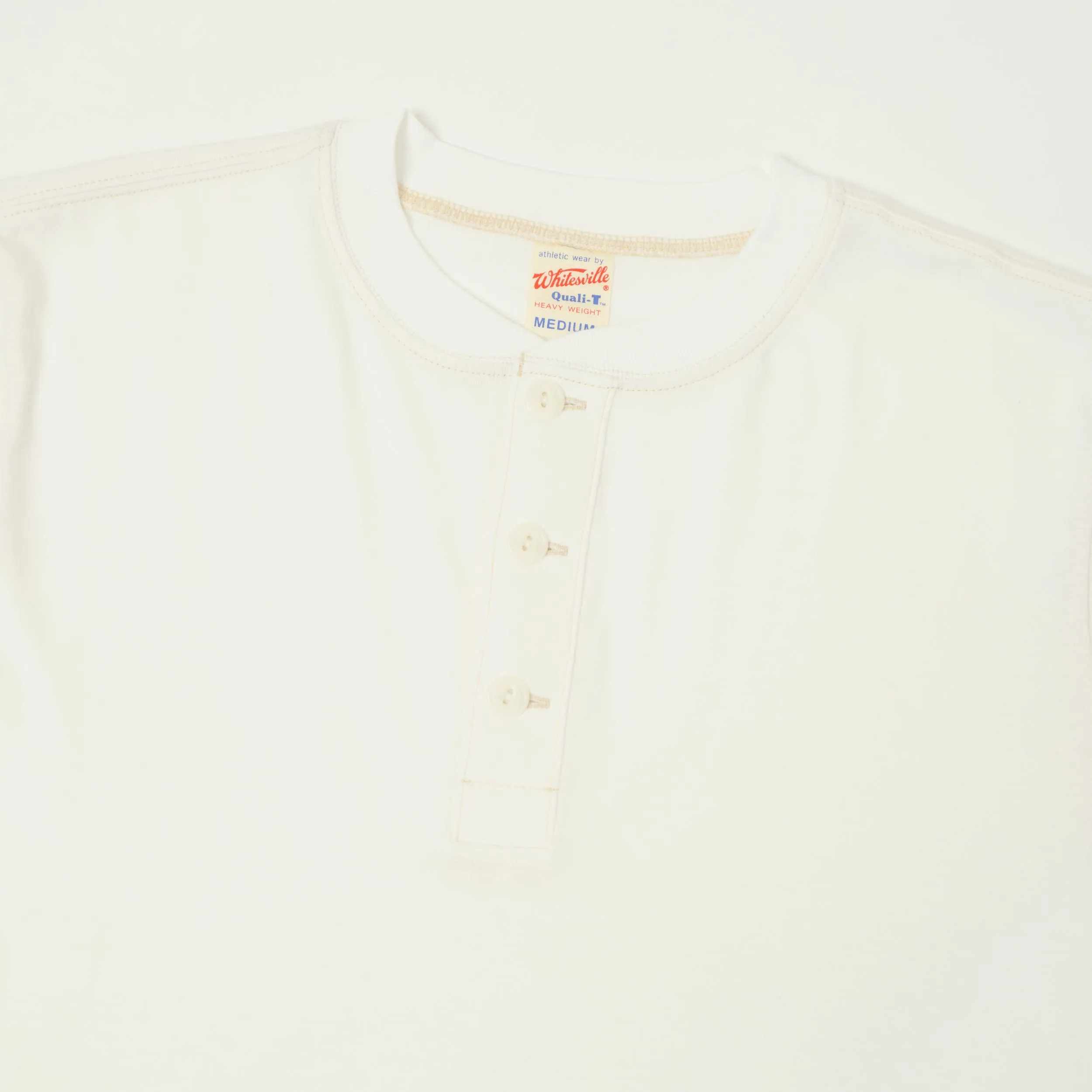 Whitesville Classic Henley T-Shirt - Off White sold by Son of a Stag product image thumbnail 2