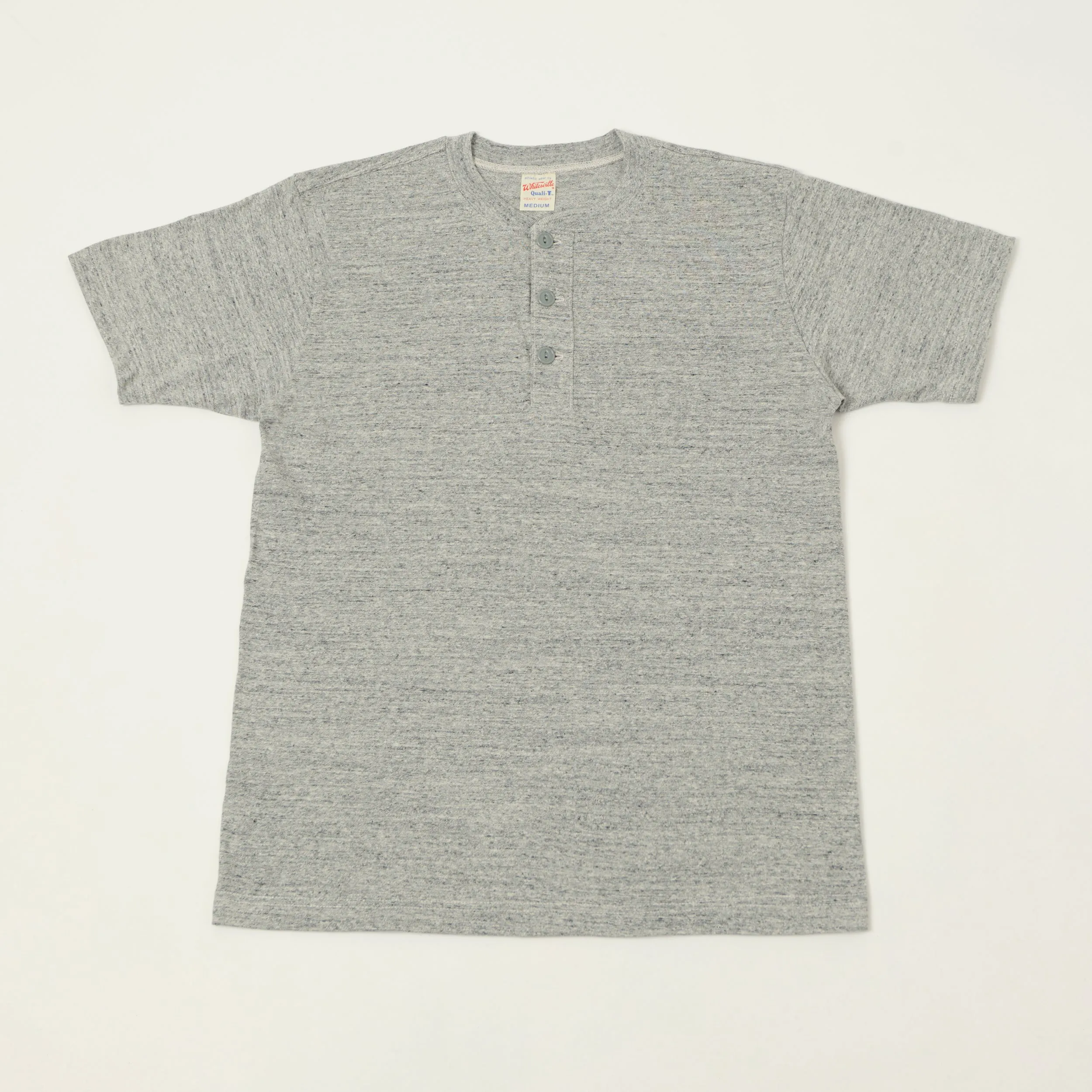 Whitesville Classic Henley T-Shirt - Heather Grey sold by Son of a Stag