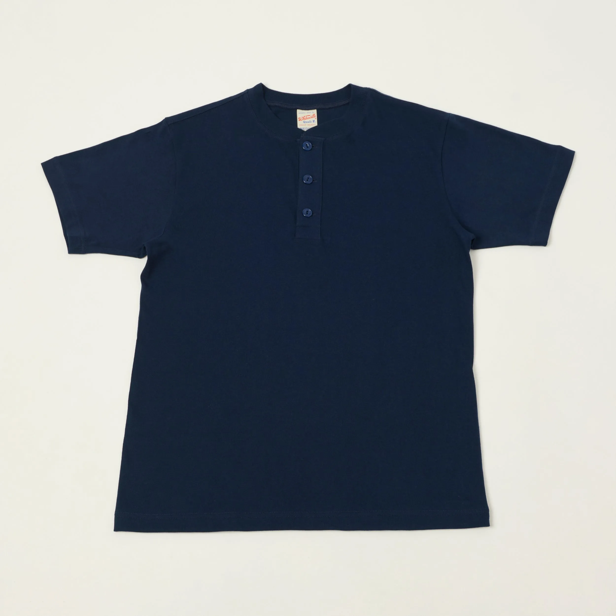 Whitesville Classic Henley T-Shirt - Navy sold by Son of a Stag