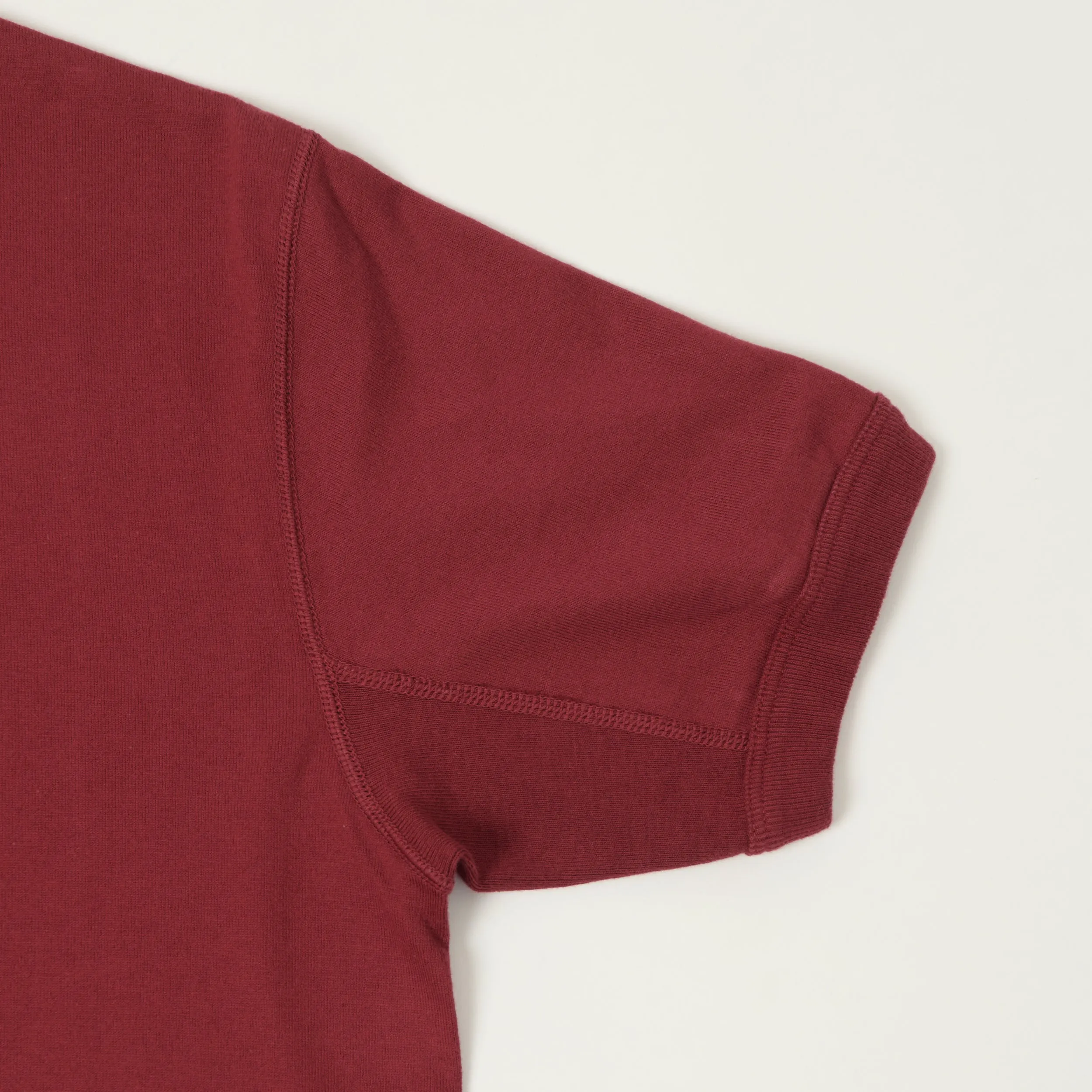 FULLCOUNT 5222 Flat Seam Heavyweight T-Shirt - Burgundy sold by Son of a Stag product image thumbnail 4