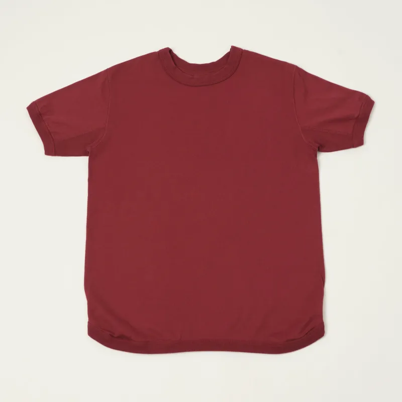 FULLCOUNT 5222 Flat Seam Heavyweight T-Shirt - Burgundy made by Full Count
