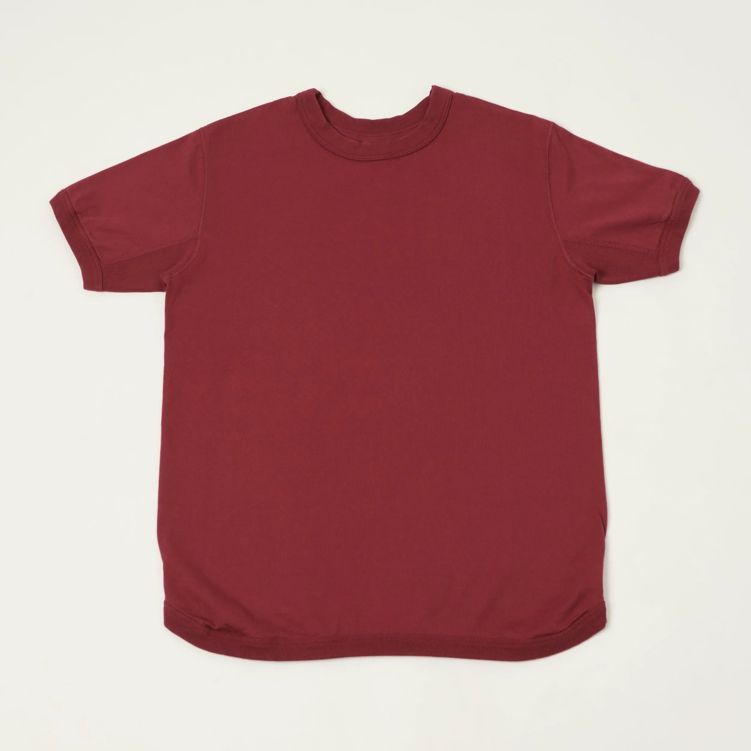 FULLCOUNT 5222 Flat Seam Heavyweight T-Shirt - Burgundy sold by Son of a Stag