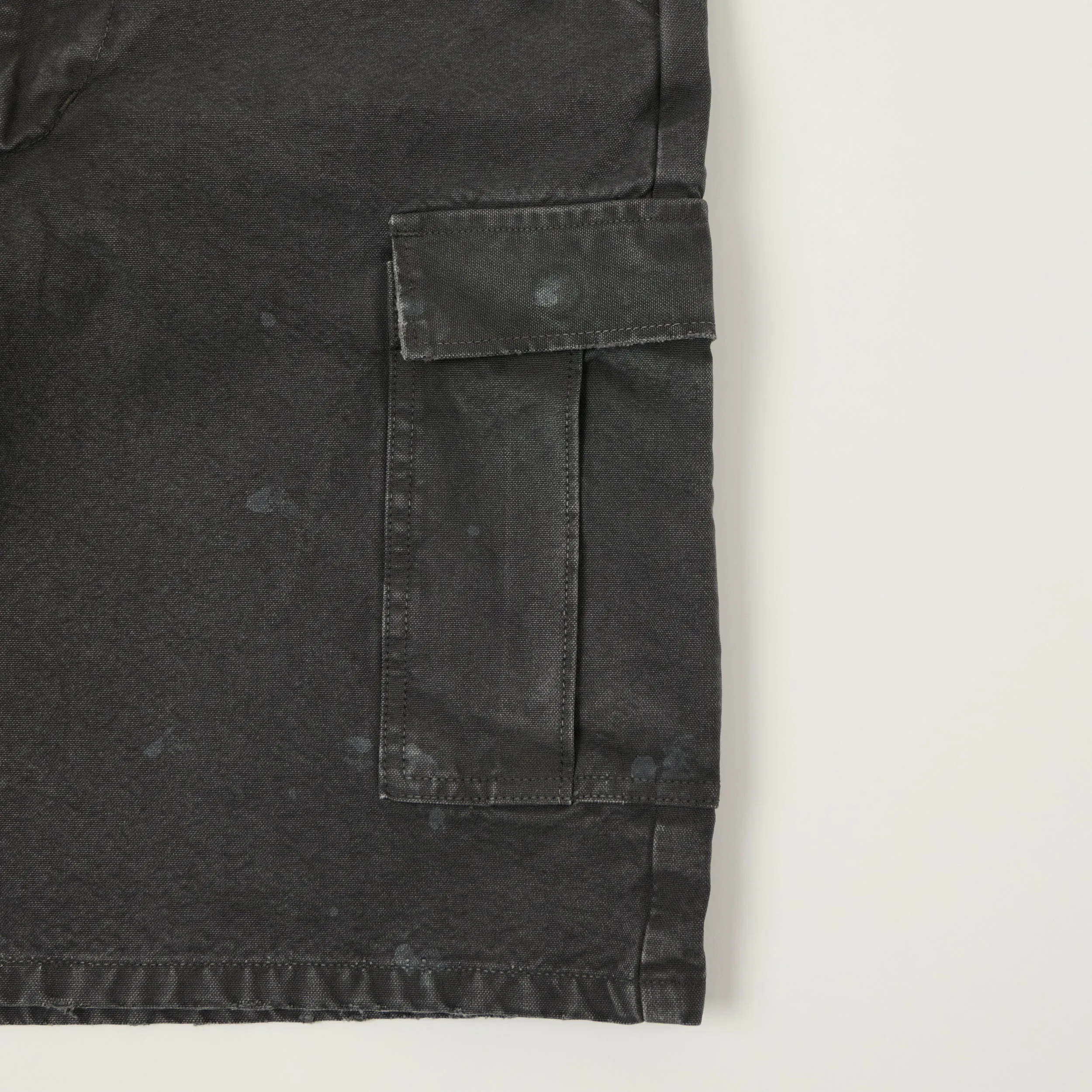 FULLCOUNT 1144 'Vintage Effect' Tent Cloth Field Cargo Shorts - Faded Black sold by Son of a Stag product image thumbnail 3