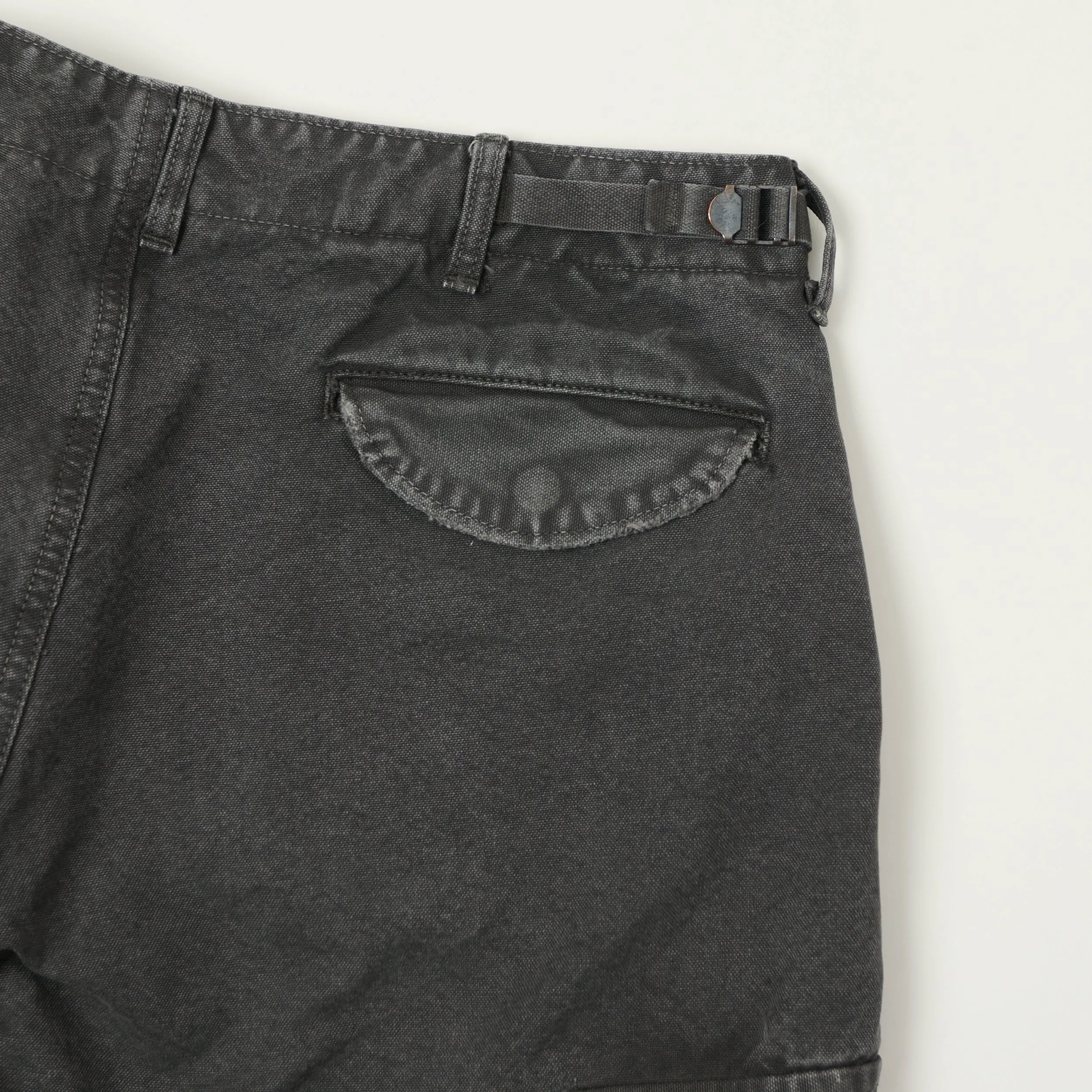 FULLCOUNT 1144 'Vintage Effect' Tent Cloth Field Cargo Shorts - Faded Black sold by Son of a Stag product image thumbnail 2