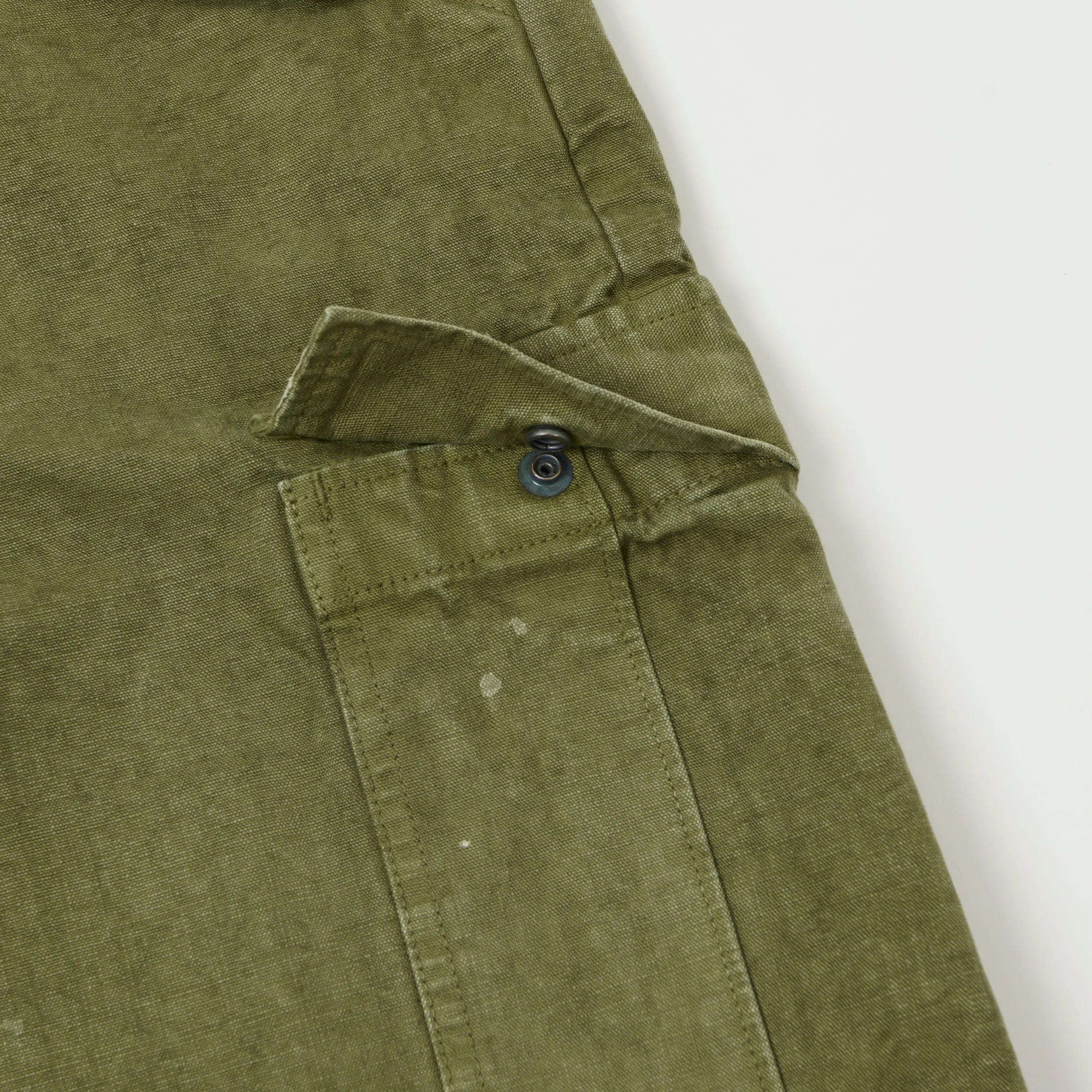 FULLCOUNT 1144 'Vintage Effect' Tent Cloth Field Cargo Shorts - Olive sold by Son of a Stag product image thumbnail 4