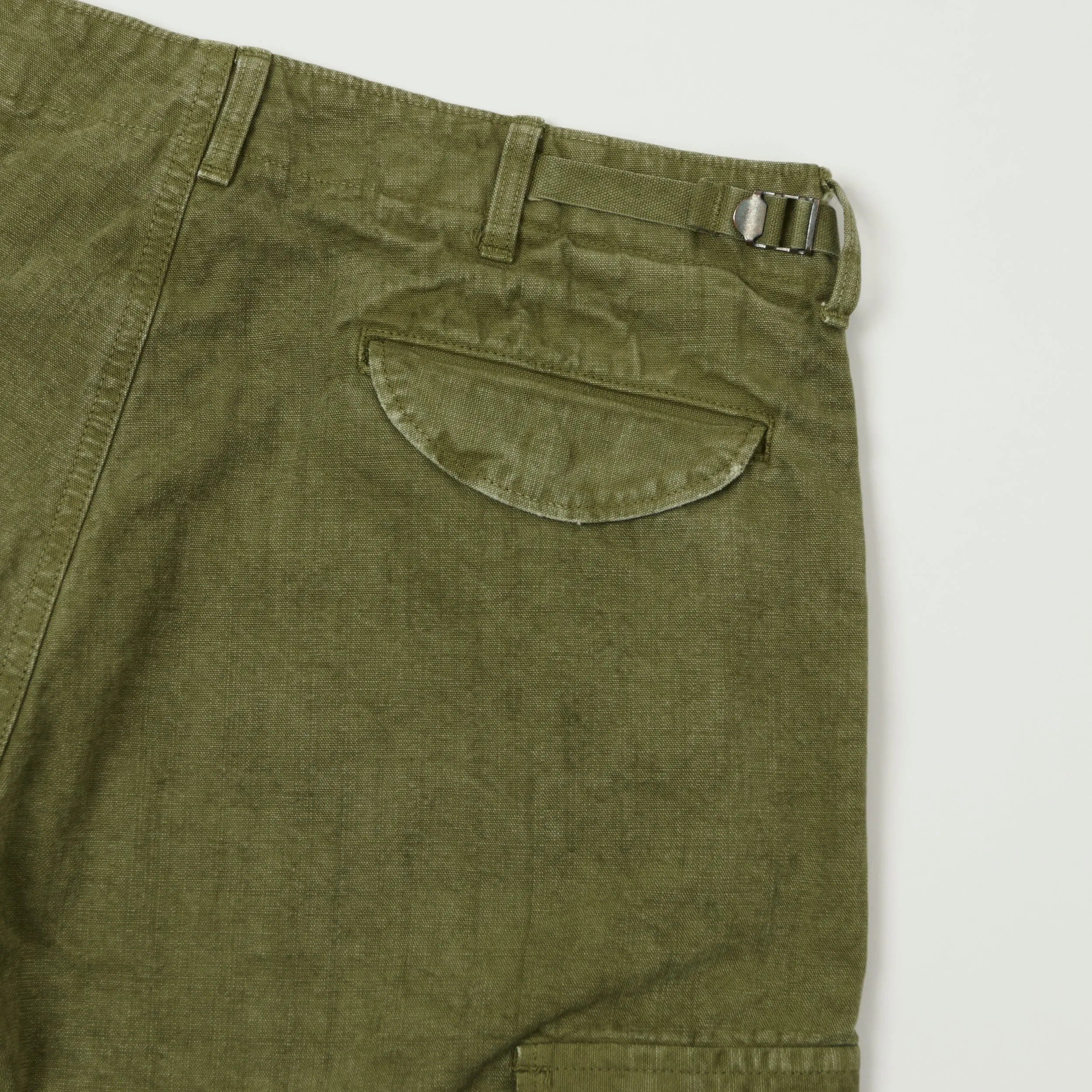 FULLCOUNT 1144 'Vintage Effect' Tent Cloth Field Cargo Shorts - Olive sold by Son of a Stag product image thumbnail 2