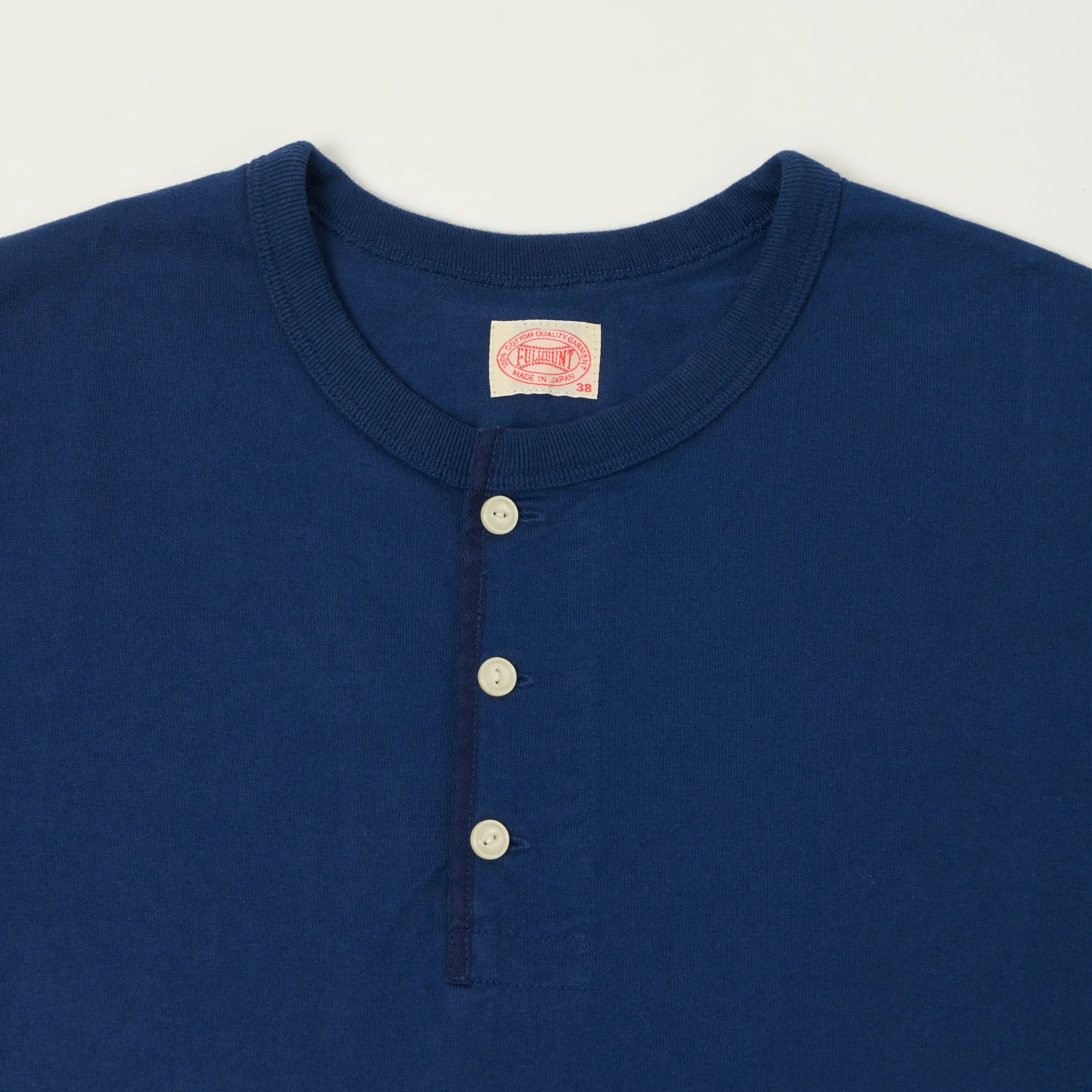 FULLCOUNT 5222H Flat Seam Heavyweight Henley - Navy sold by Son of a Stag product image thumbnail 2