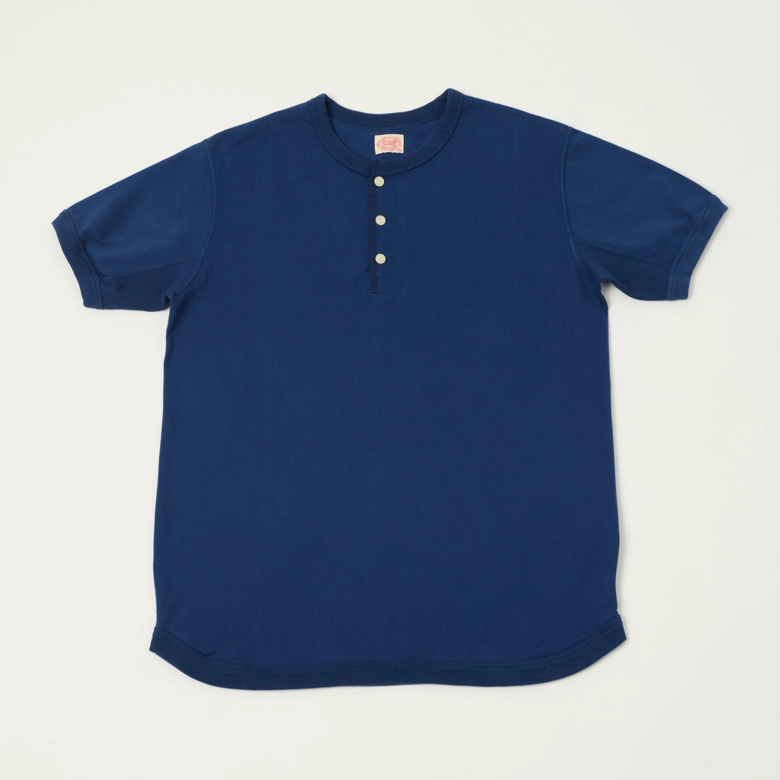 FULLCOUNT 5222H Flat Seam Heavyweight Henley - Navy sold by Son of a Stag