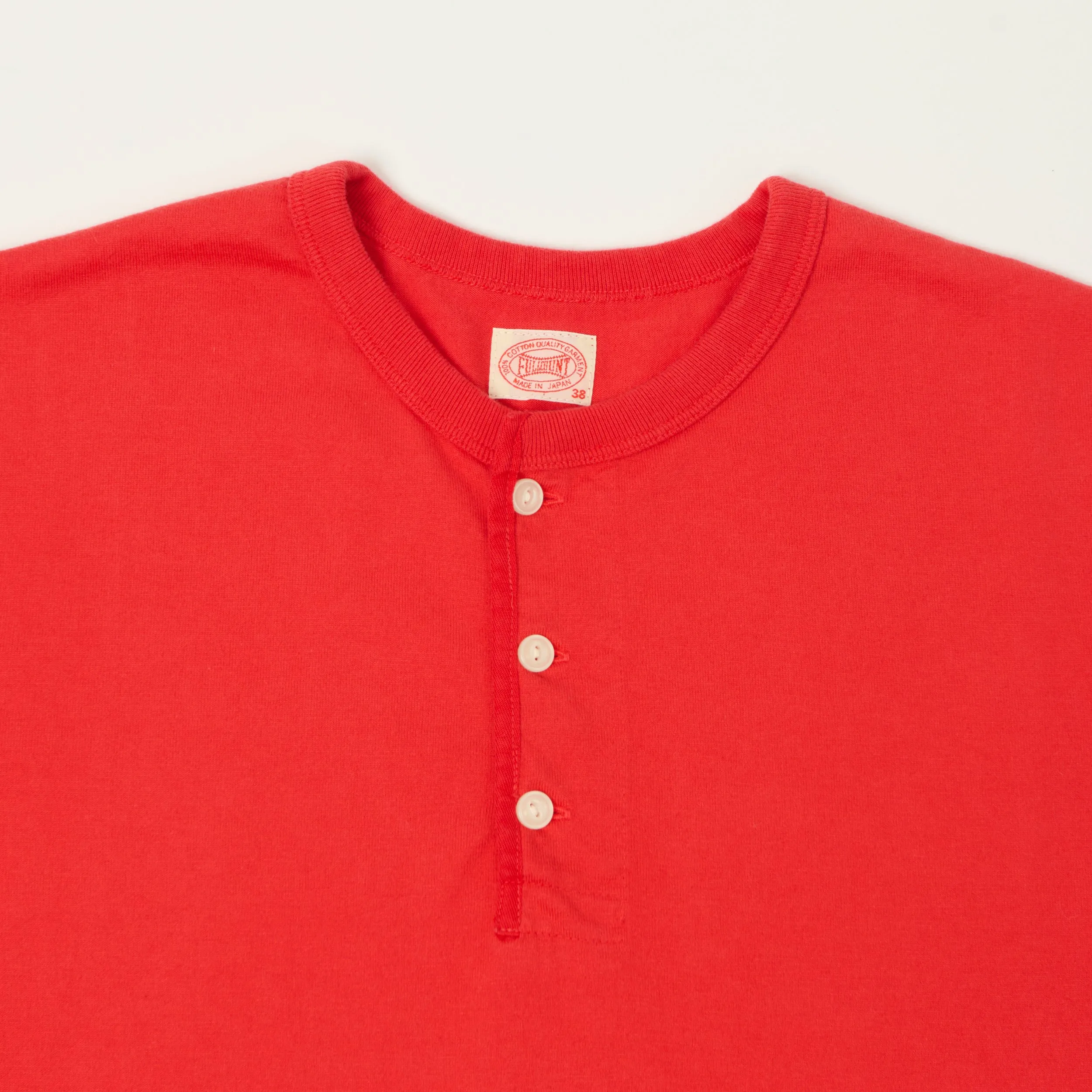 FULLCOUNT 5222H Flat Seam Heavyweight Henley - Red sold by Son of a Stag product image thumbnail 2