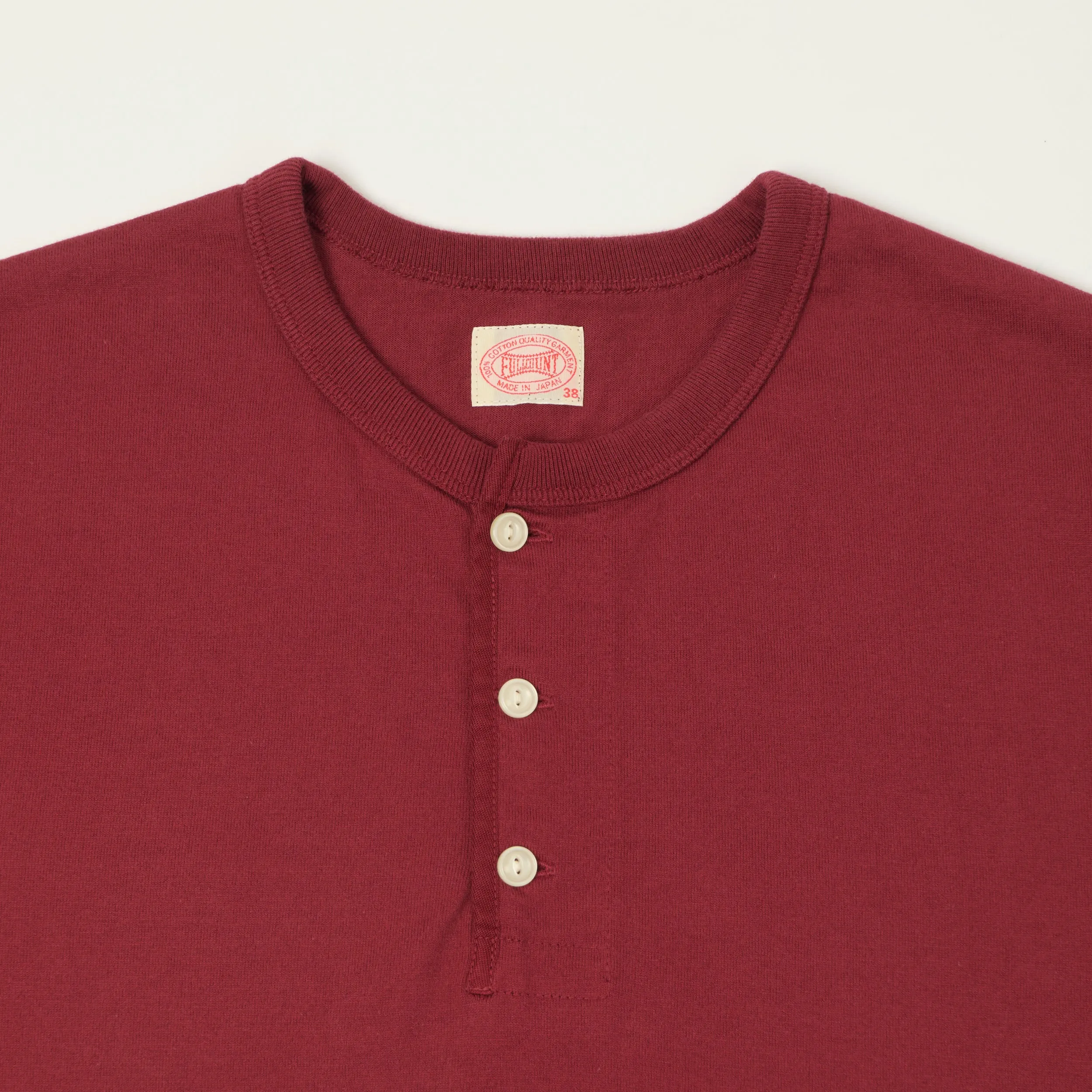 FULLCOUNT 5222H Flat Seam Heavyweight Henley - Burgundy sold by Son of a Stag product image thumbnail 2