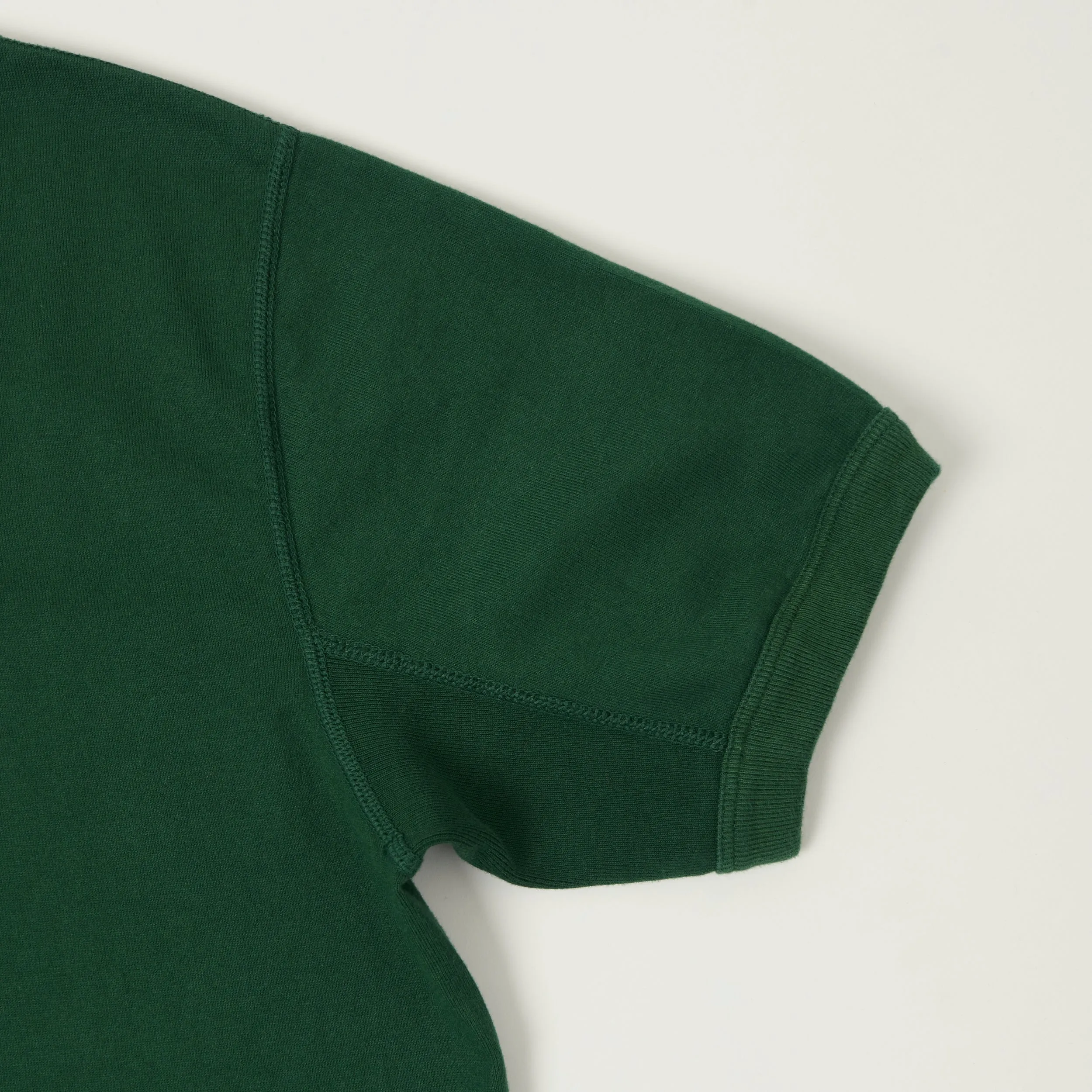 FULLCOUNT 5222H Flat Seam Heavyweight Henley - Dark Green sold by Son of a Stag product image thumbnail 3