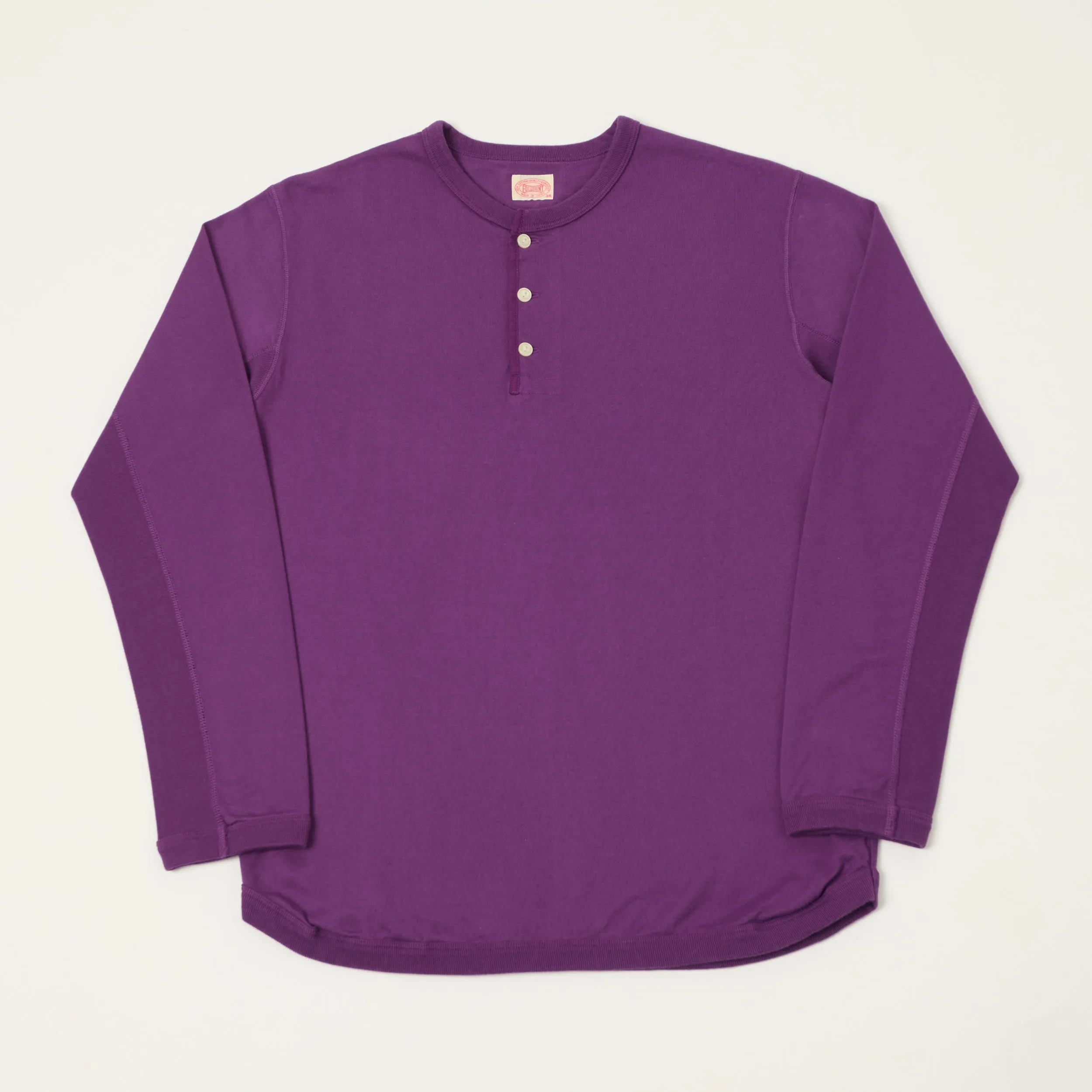 FULLCOUNT 5222LH Flat Seam Heavyweight Henley - Purple sold by Son of a Stag