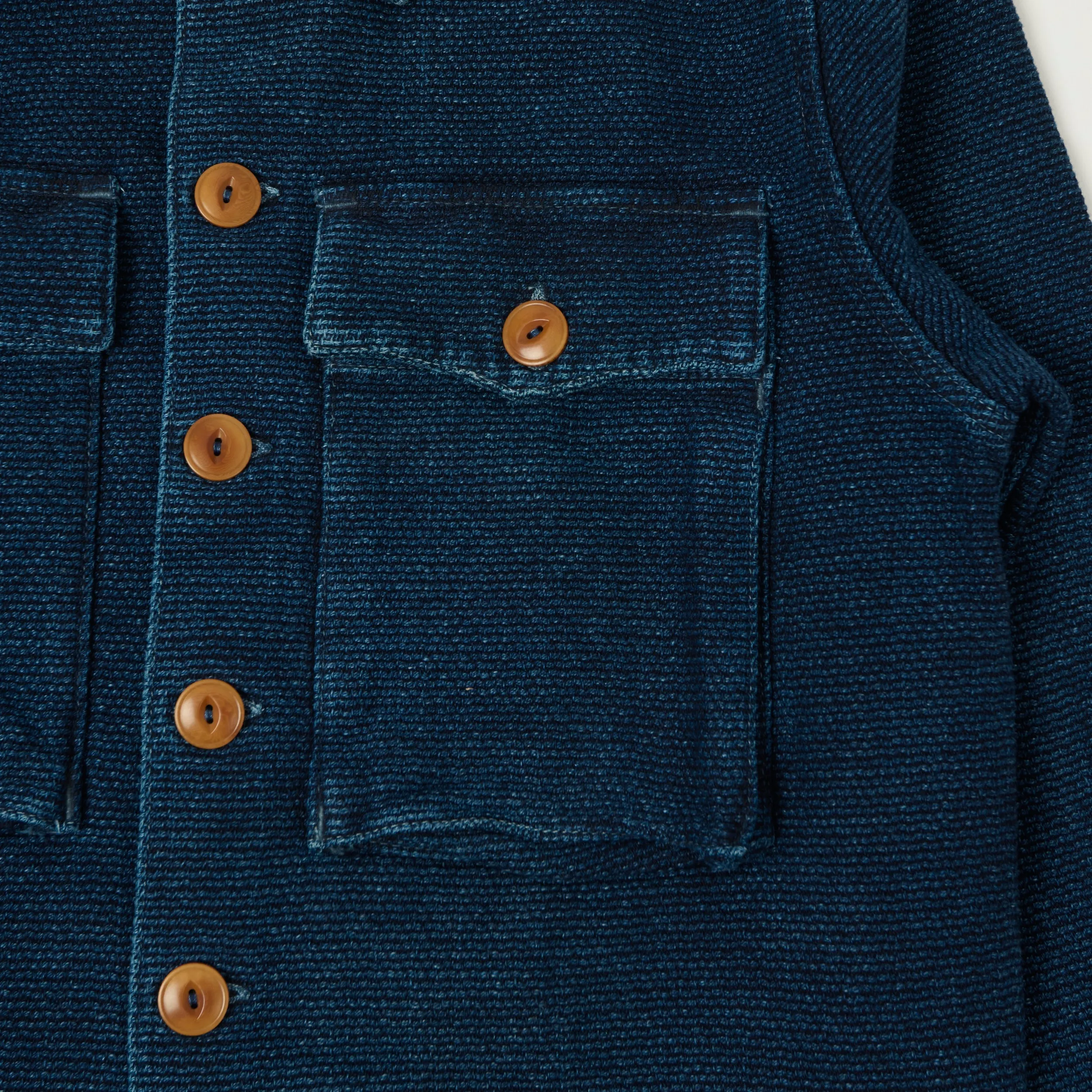 Freenote Cloth 'Midway' Indigo Sashiko Jacket - Rinsed sold by Son of a Stag product image thumbnail 3