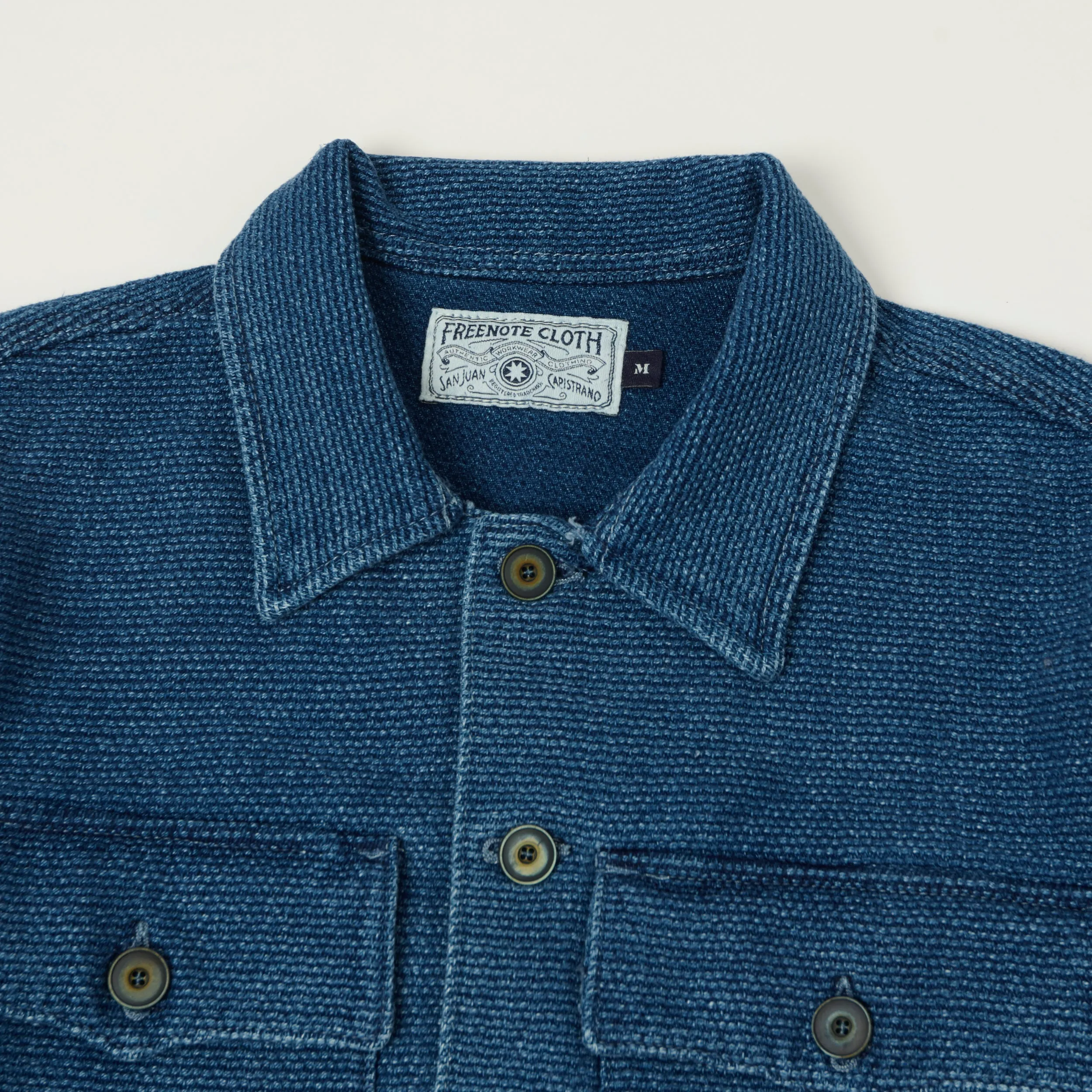 Freenote Cloth 'Midway' Indigo Sashiko Jacket - Two Year Wash sold by Son of a Stag product image thumbnail 2