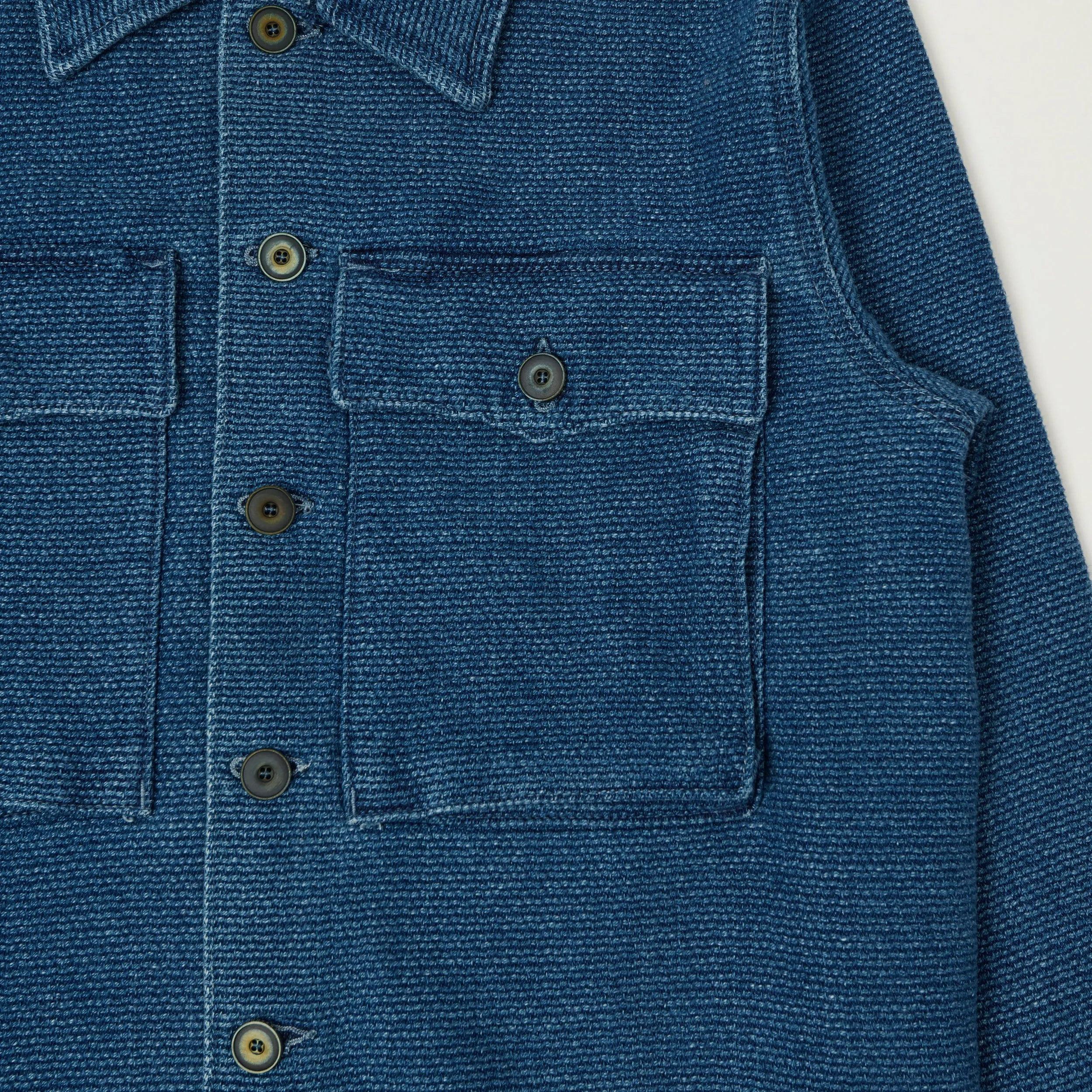 Freenote Cloth 'Midway' Indigo Sashiko Jacket - Two Year Wash sold by Son of a Stag product image thumbnail 3