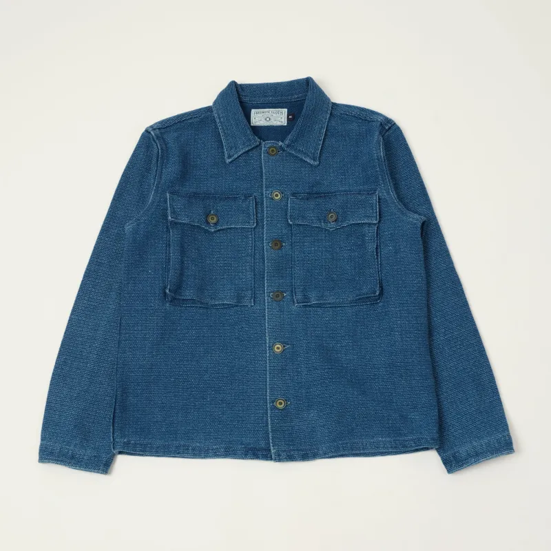 Freenote Cloth 'Midway' Indigo Sashiko Jacket - Two Year Wash made by Freenote Cloth