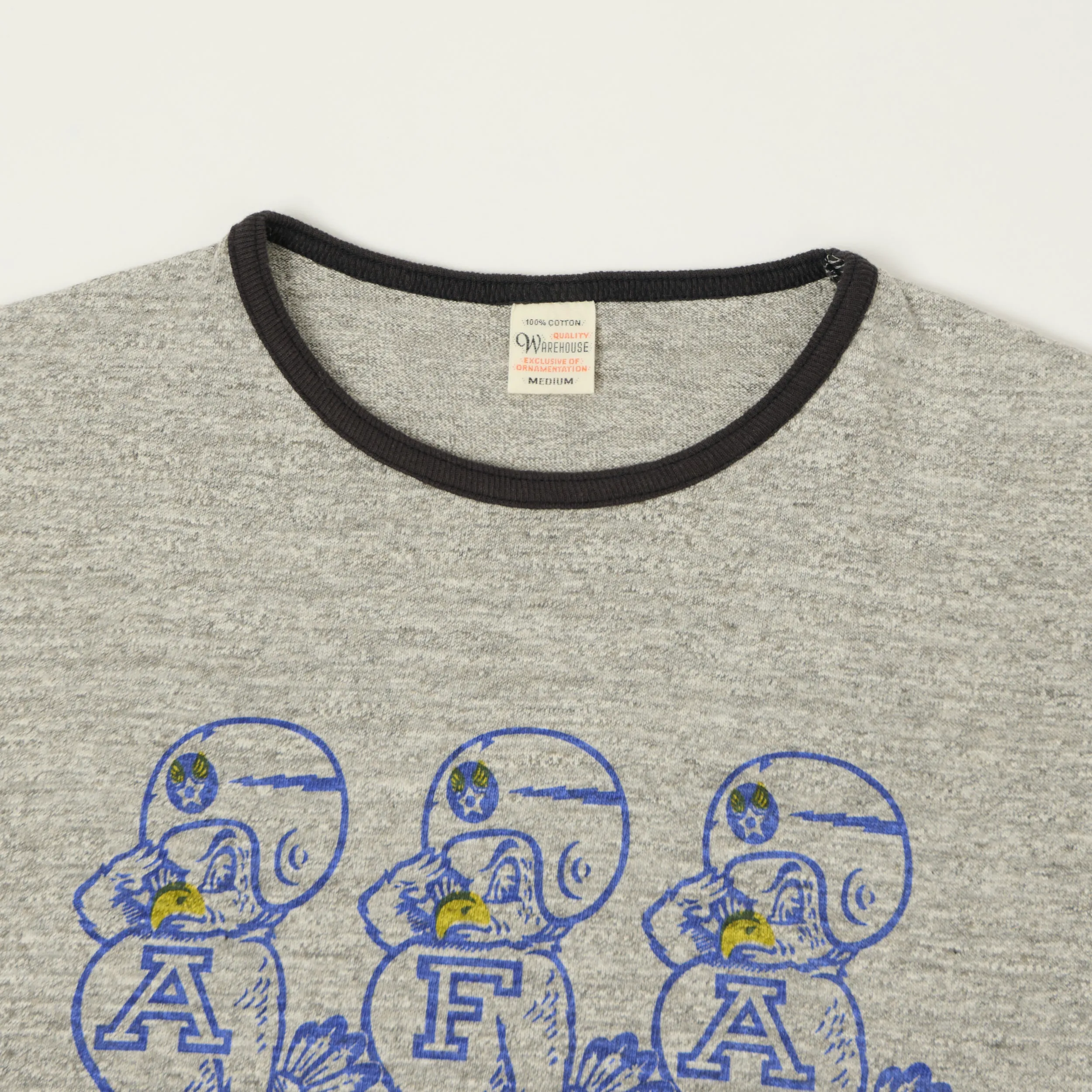 Warehouse & Co 4059 'Air Force Academy' Ringer T-Shirt - Heather Grey/Black sold by Son of a Stag product image thumbnail 2