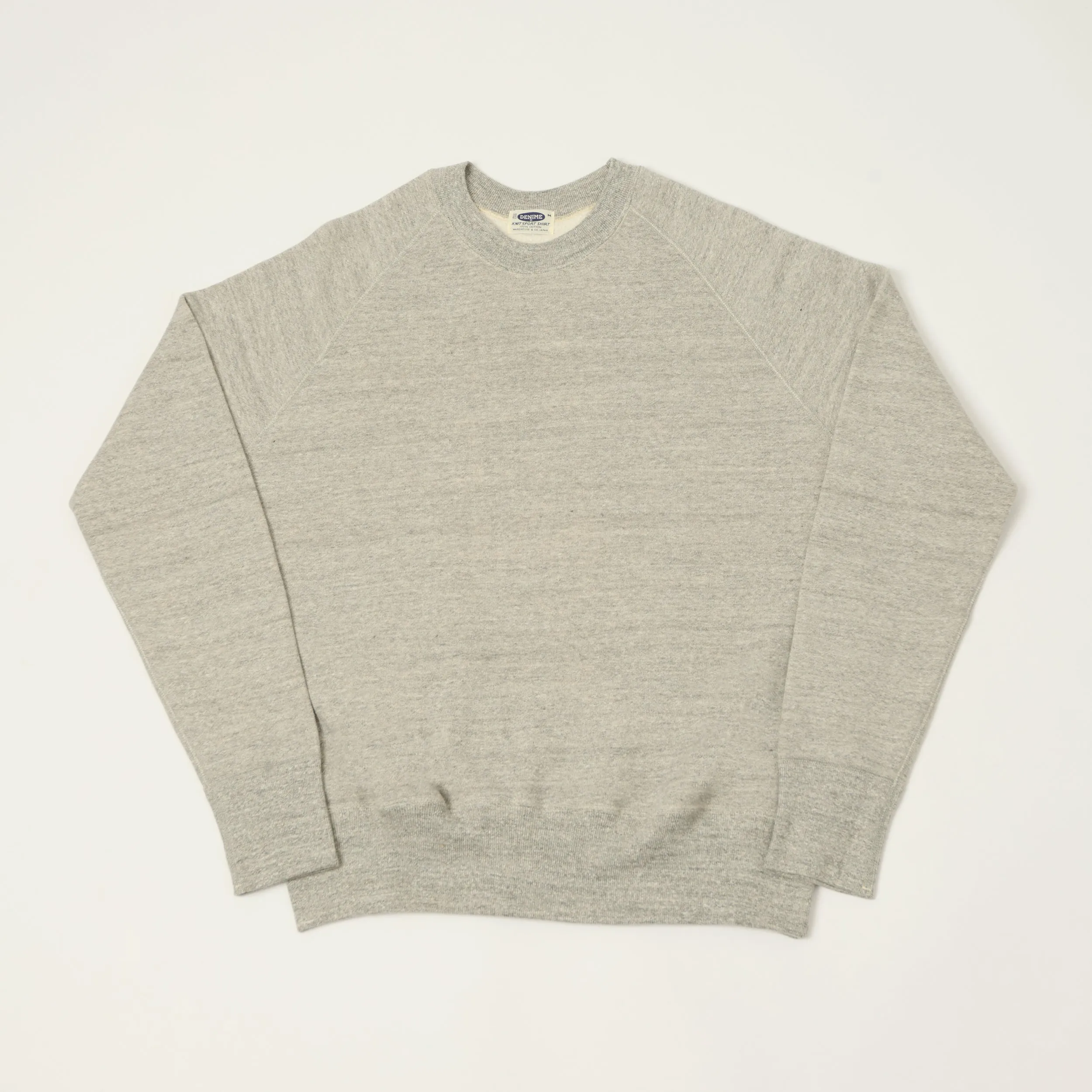 Denime Lot. 261 4-Needle Raglan Sweatshirt - Light Heather Grey sold by Son of a Stag
