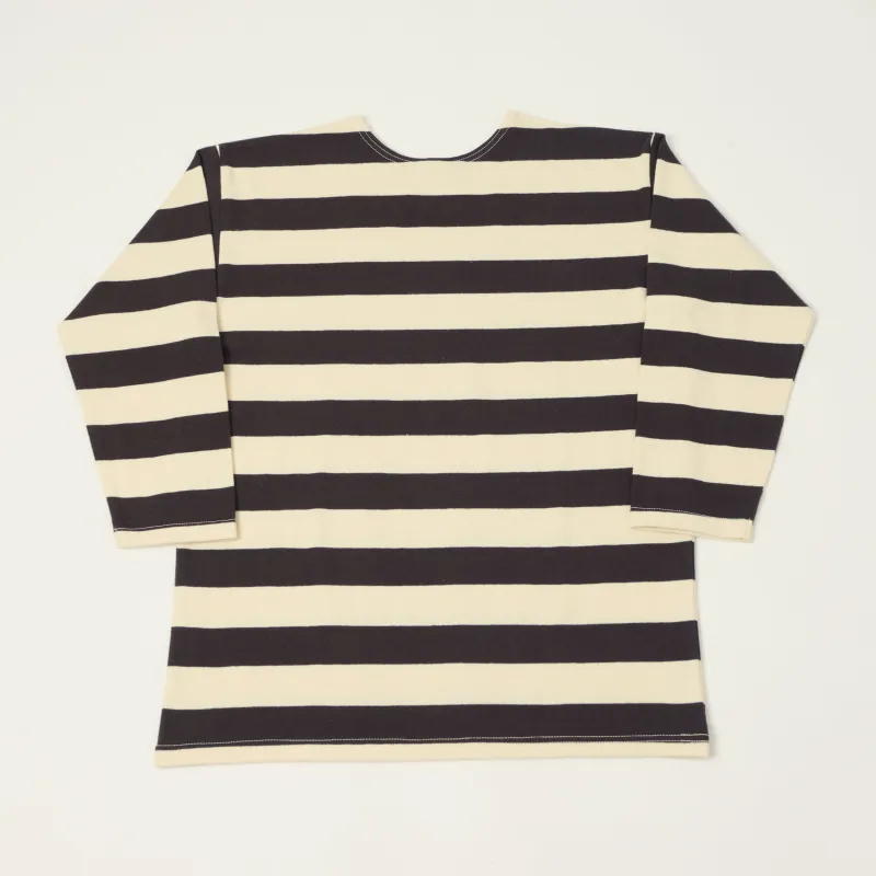 Warehouse & Co 4051 Duck Digger 3/4 Sleeve Border T-Shirt - Black/Natural made by WAREHOUSE & CO.