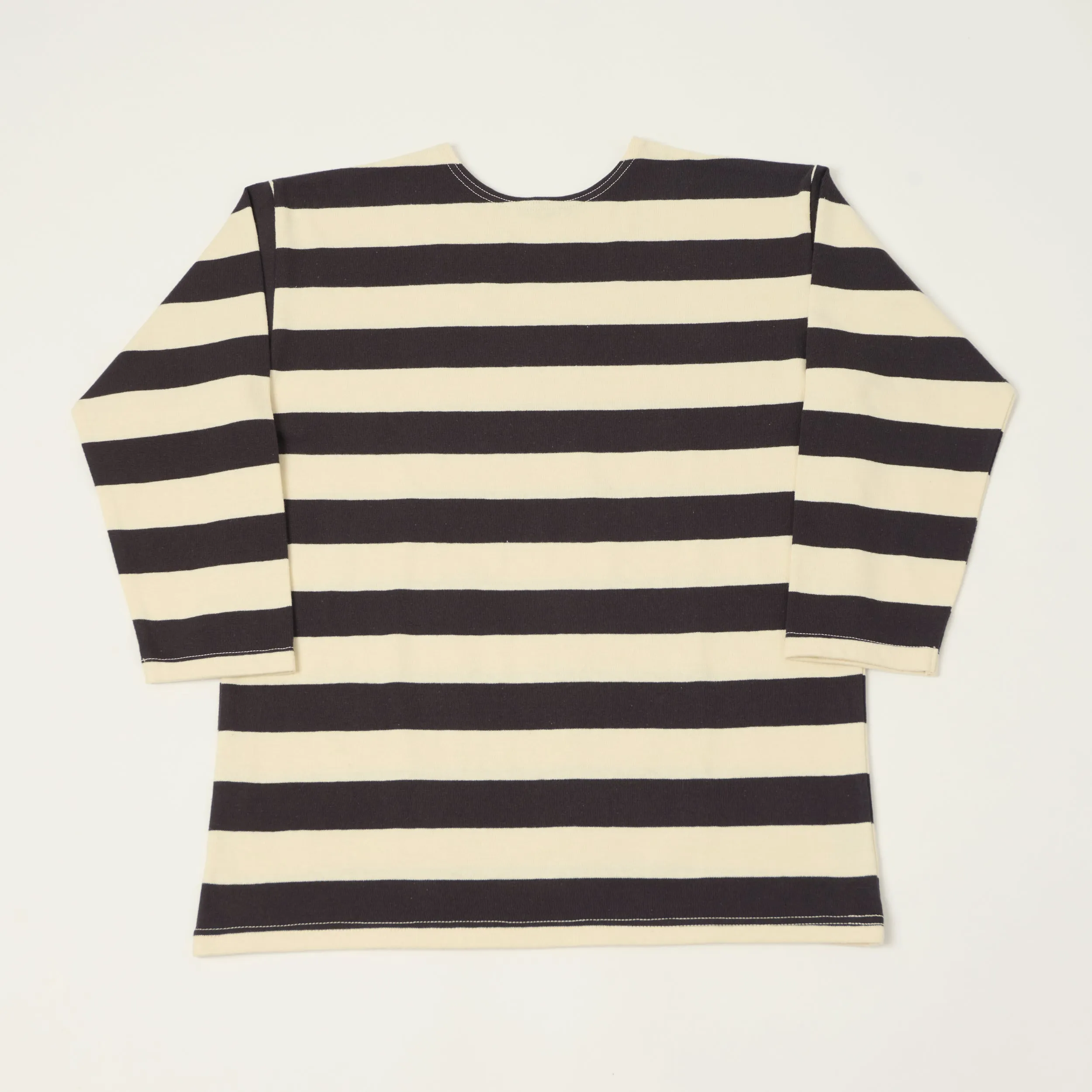 Warehouse & Co 4051 Duck Digger 3/4 Sleeve Border T-Shirt - Black/Natural sold by Son of a Stag