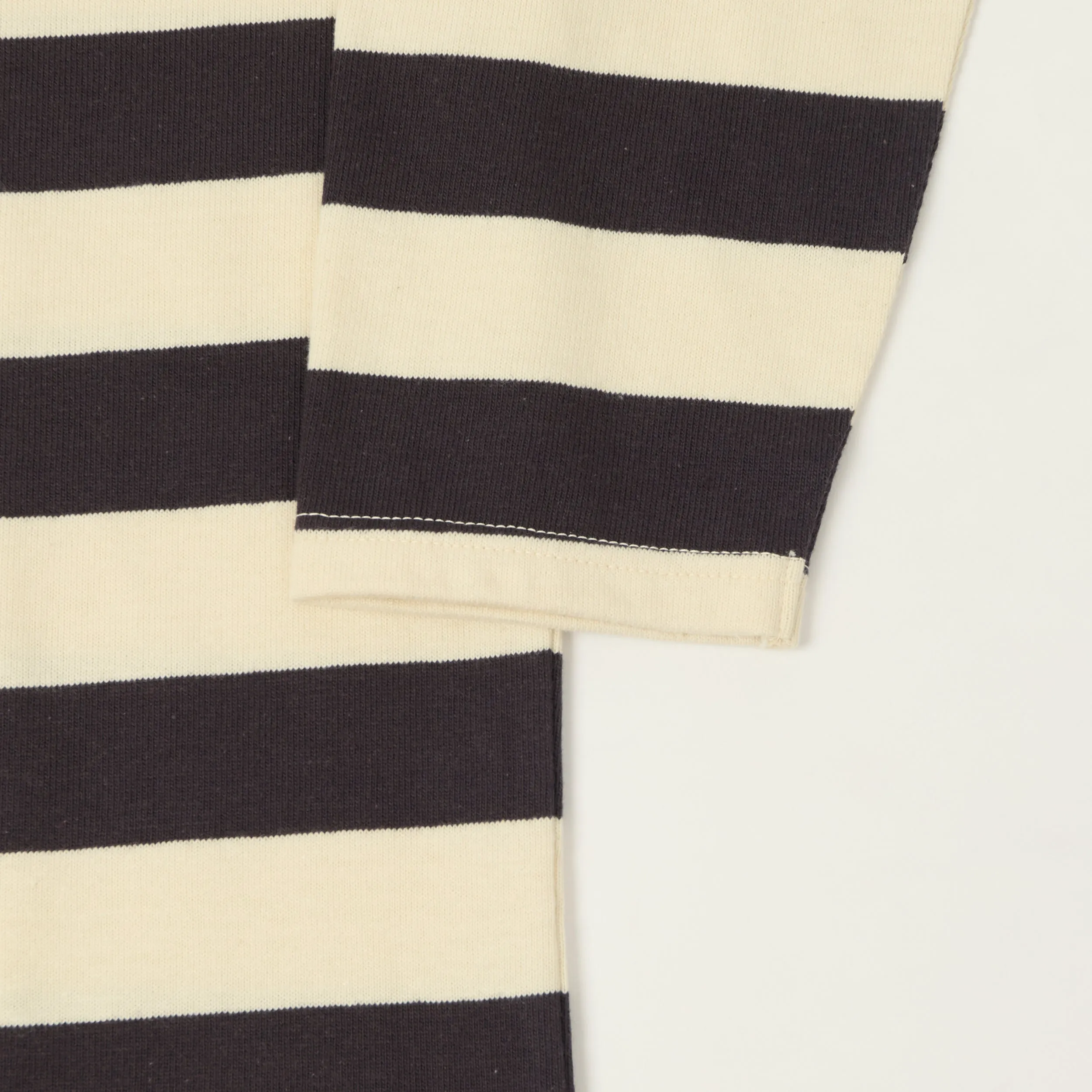 Warehouse & Co 4051 Duck Digger 3/4 Sleeve Border T-Shirt - Black/Natural sold by Son of a Stag product image thumbnail 3