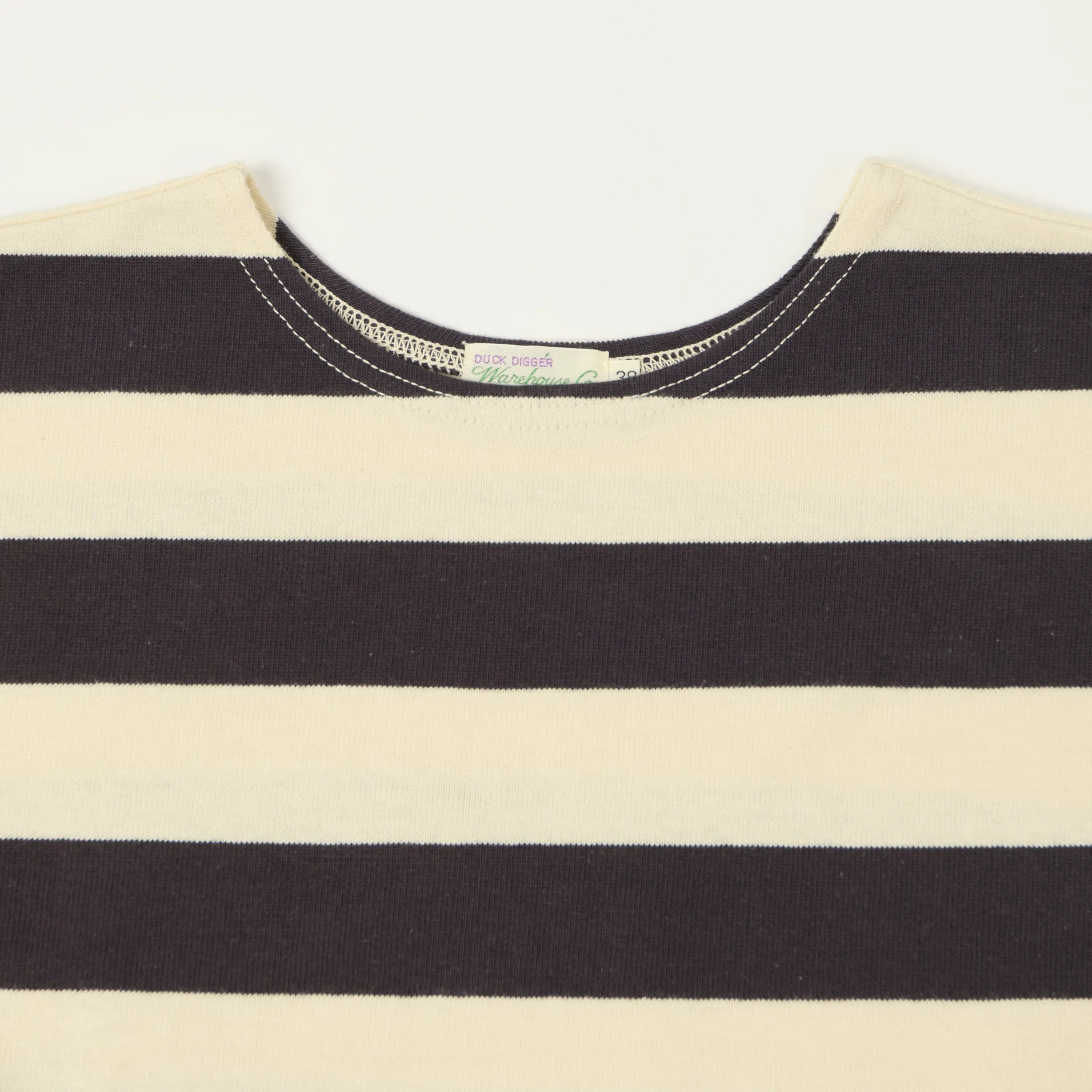 Warehouse & Co 4051 Duck Digger 3/4 Sleeve Border T-Shirt - Black/Natural sold by Son of a Stag product image thumbnail 2