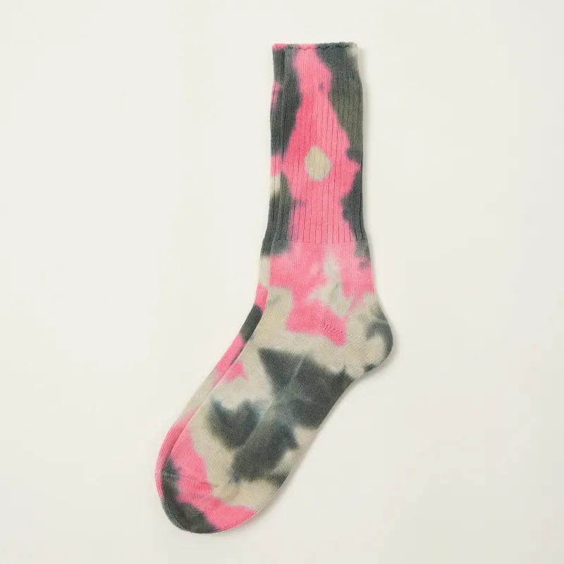 Anonymous Ism Tie Dye Crew Sock - Pink made by Anonymous Ism