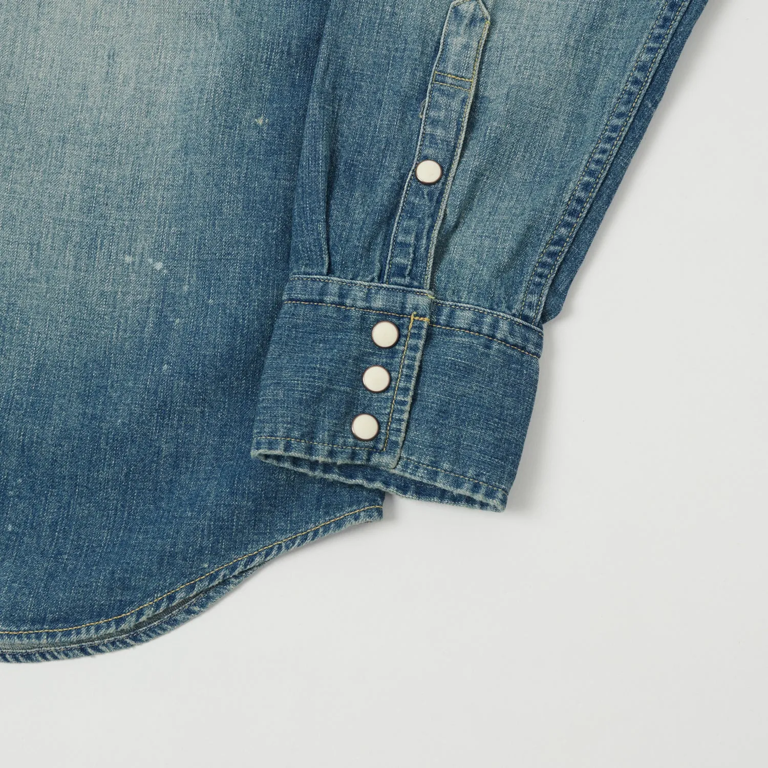 Full Count 4894HW Washed Western Denim Shirt - Rough Heavy Wash sold by Son of a Stag product image thumbnail 4