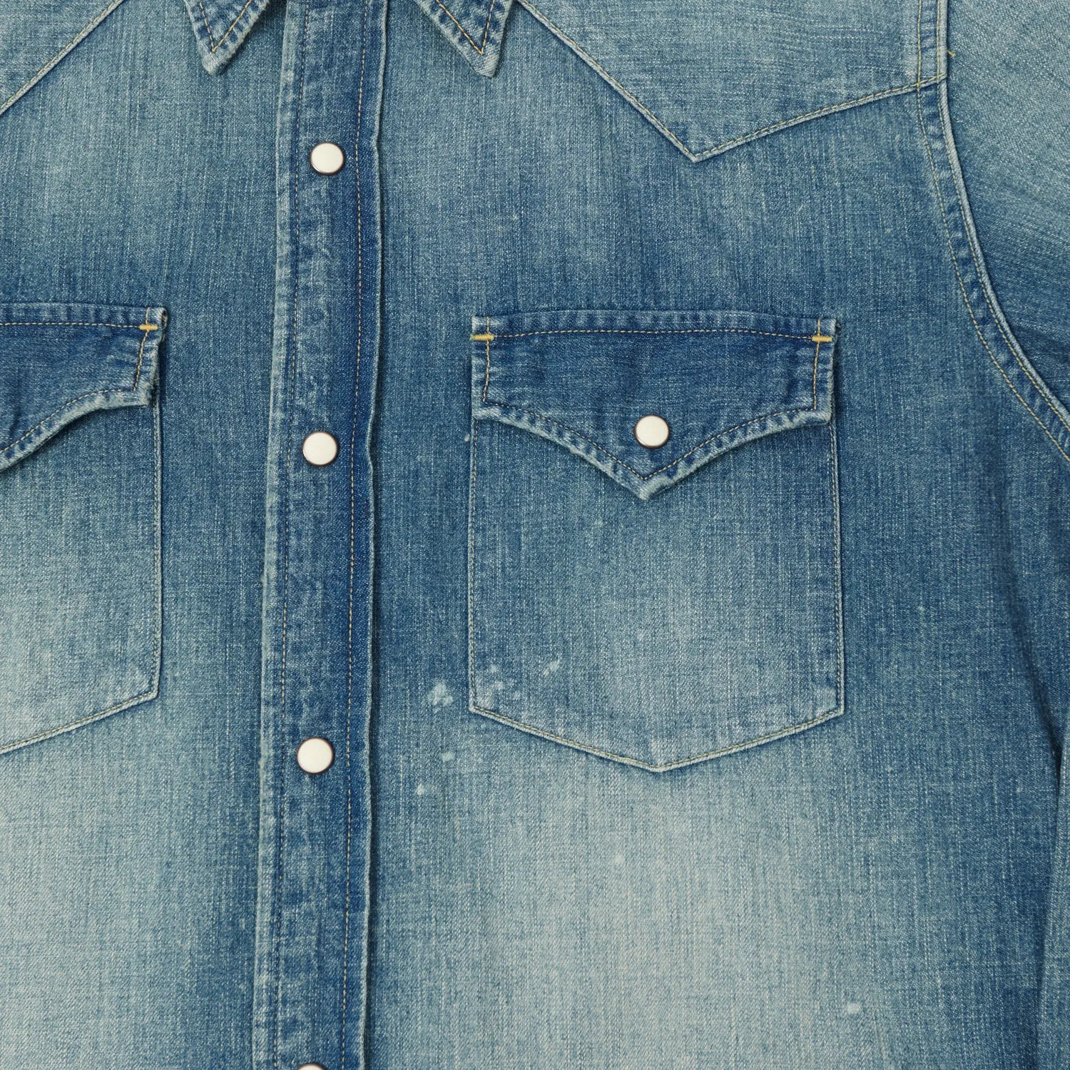 Full Count 4894HW Washed Western Denim Shirt - Rough Heavy Wash sold by Son of a Stag product image thumbnail 3
