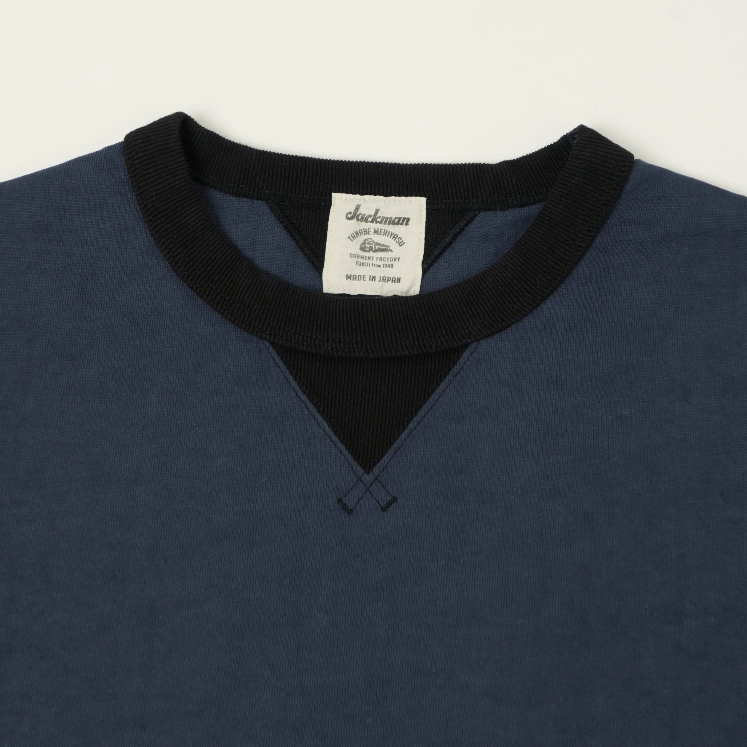 Jackman Dotsume Rib T-Shirt - Royal Navy/Black sold by Son of a Stag product image thumbnail 2