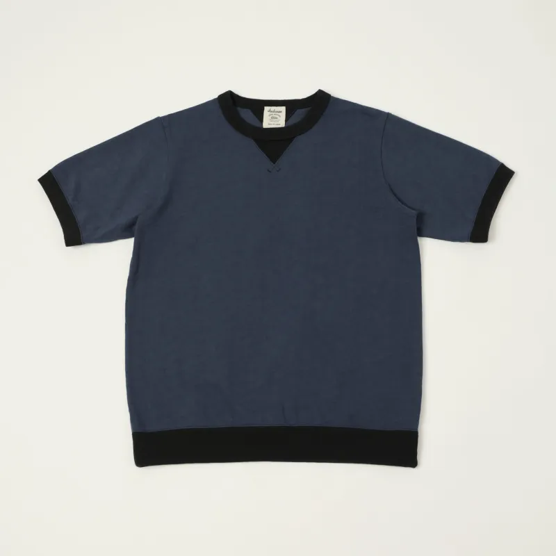Jackman Dotsume Rib T-Shirt - Royal Navy/Black made by Jackman
