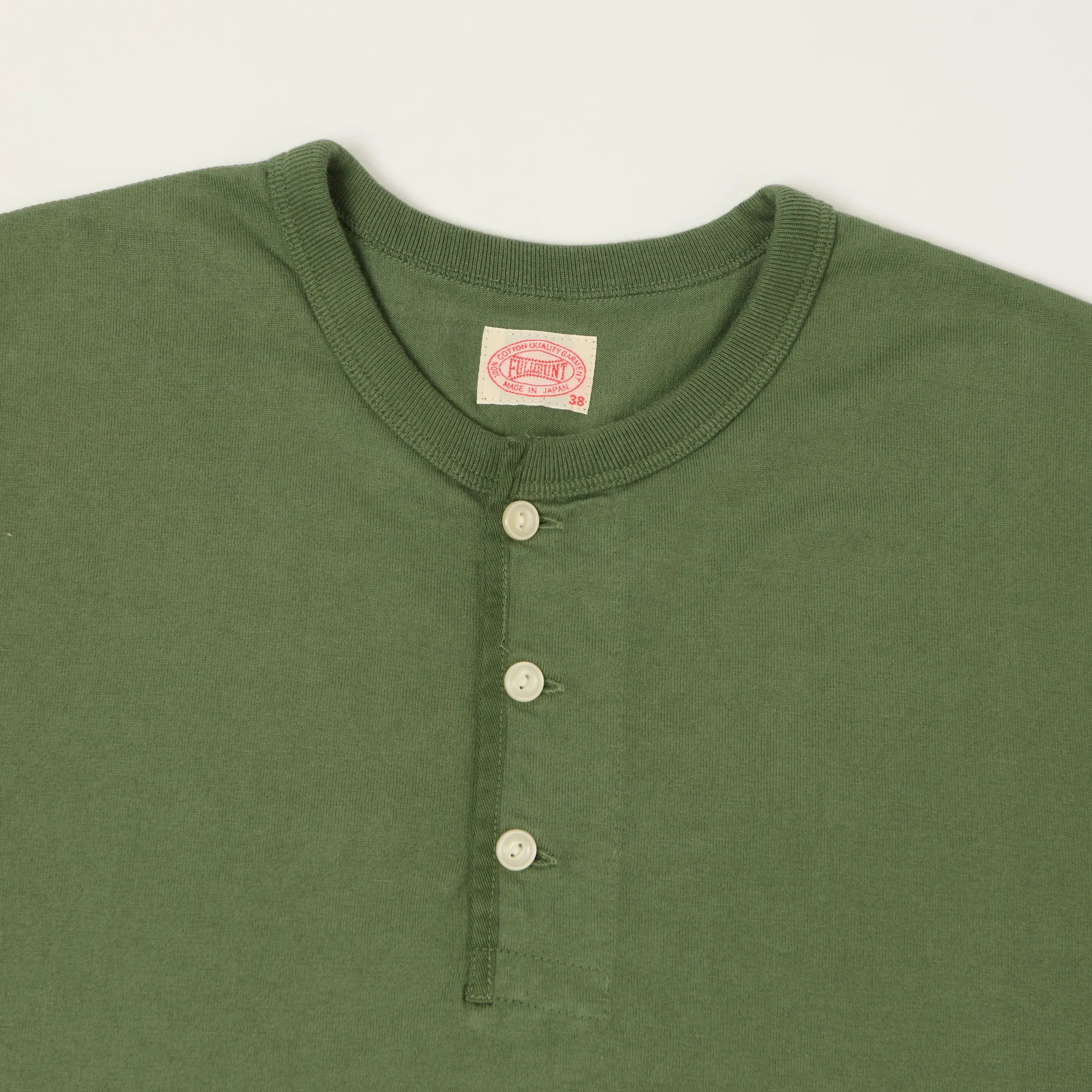 FULLCOUNT 5222H Flat Seam Heavyweight Henley - Evergreen sold by Son of a Stag product image thumbnail 2