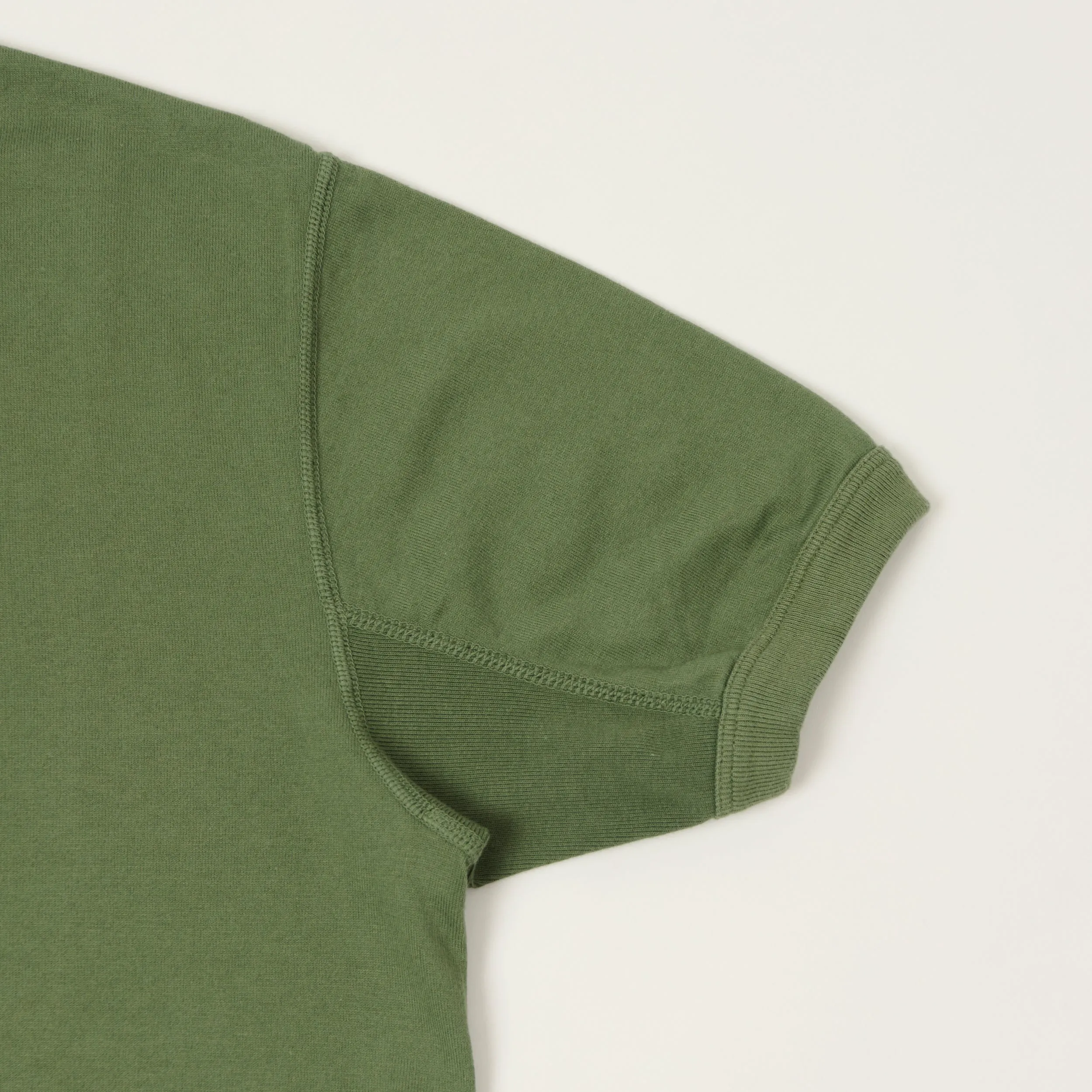 FULLCOUNT 5222H Flat Seam Heavyweight Henley - Evergreen sold by Son of a Stag product image thumbnail 4