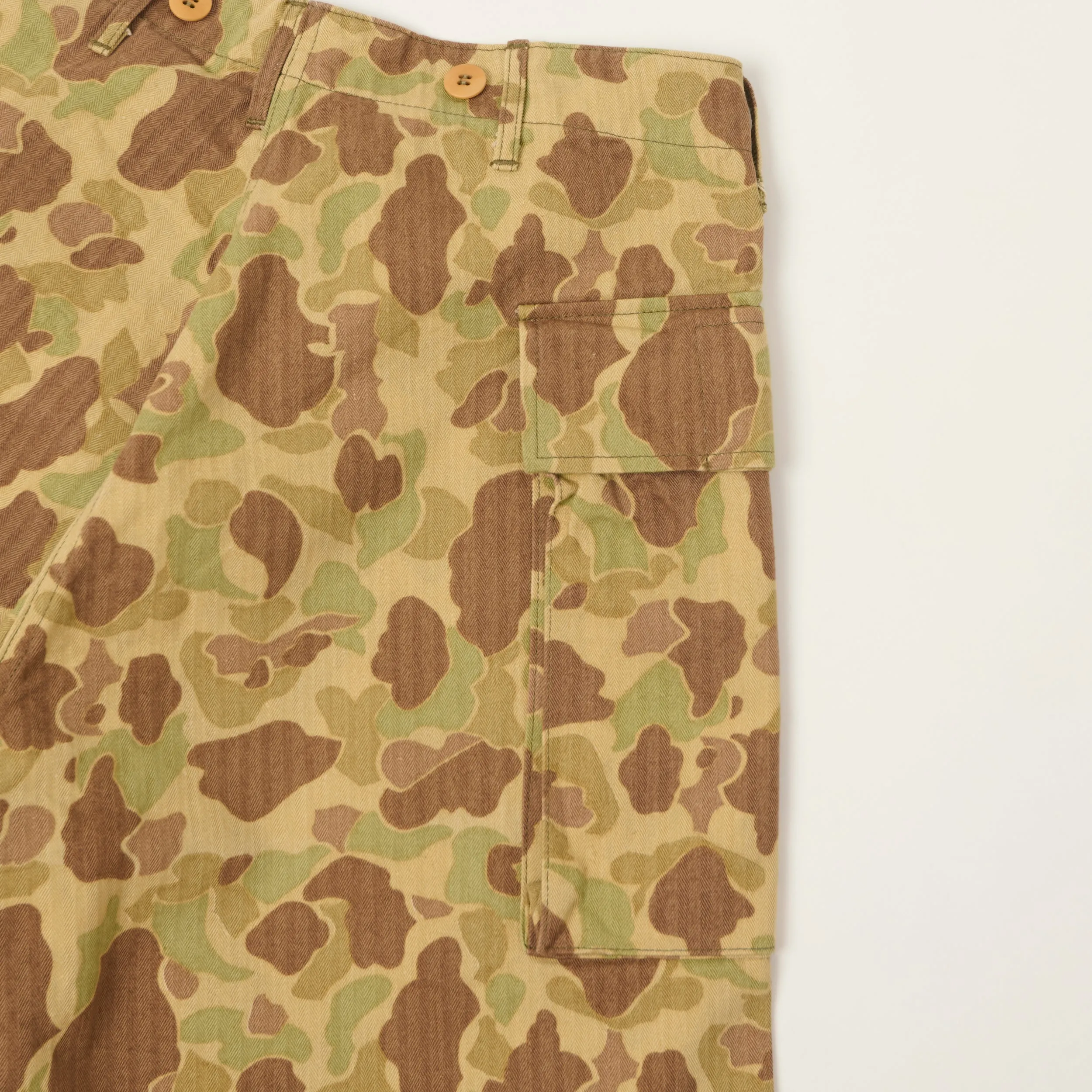 Buzz Rickson's Herringbone Twill Camoflage Shorts - Green/Multi sold by Son of a Stag product image thumbnail 2