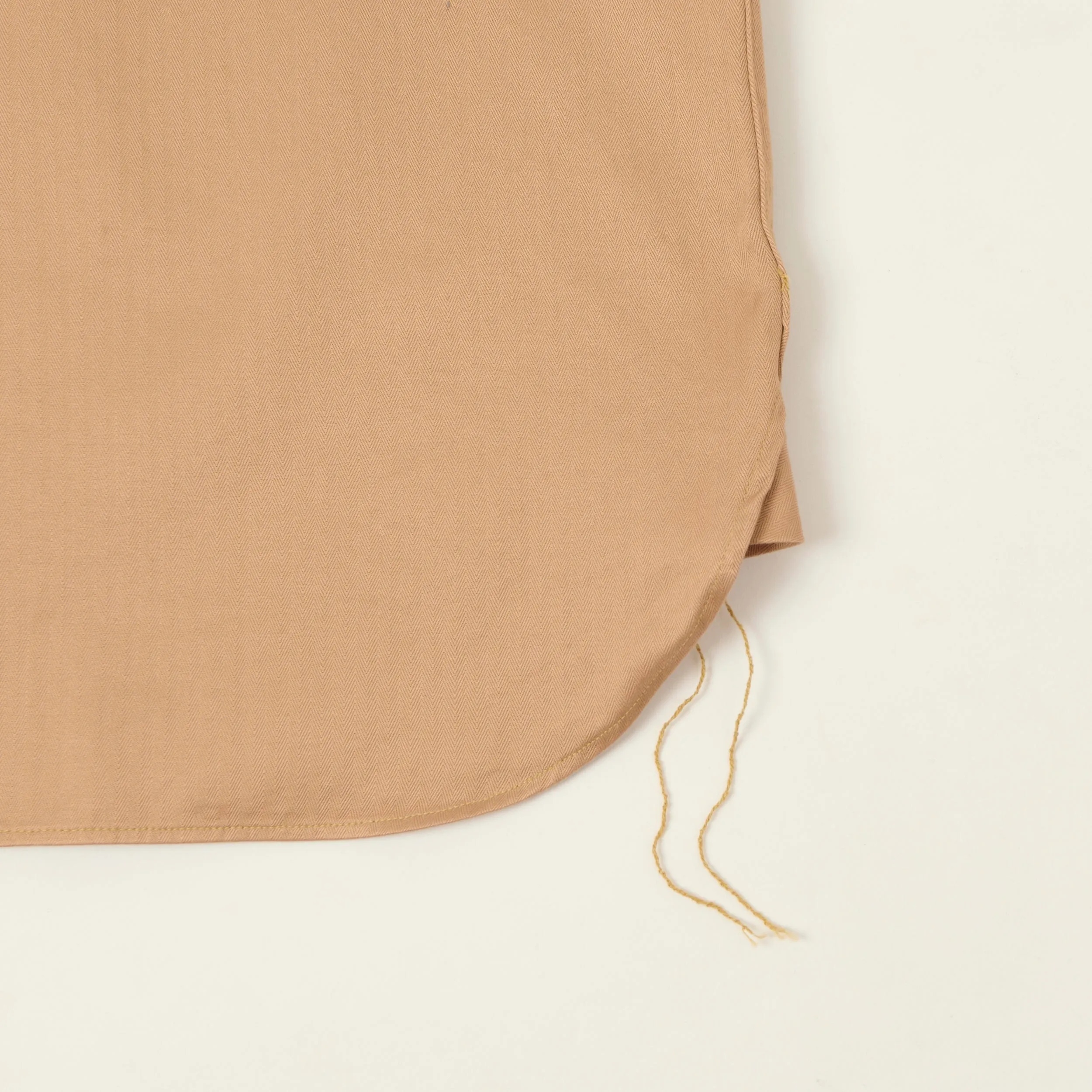 Buzz Rickson's Open Pocket Short Sleeve Herringbone Work Shirt - Beige sold by Son of a Stag product image thumbnail 3