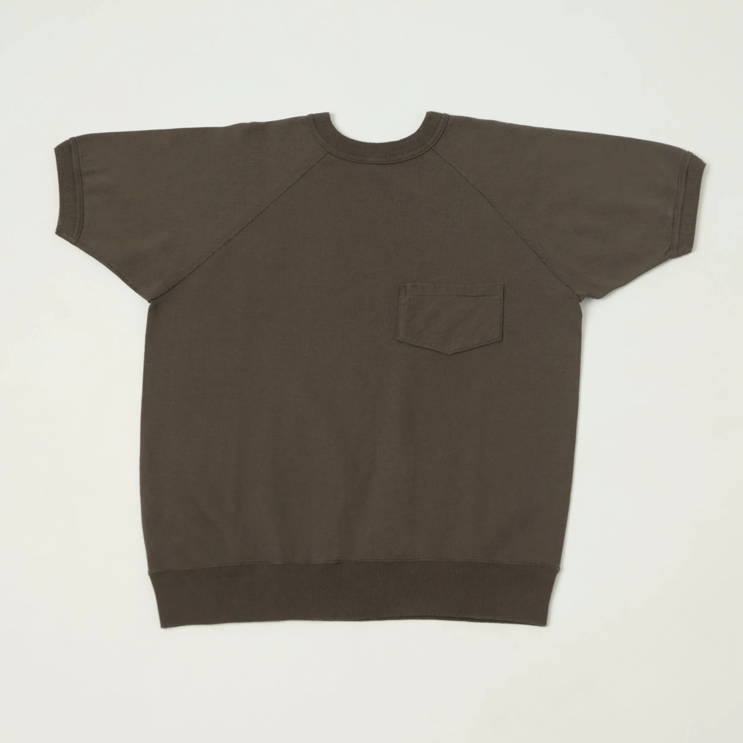 Warehouse & Co 4105 Short Sleeve Pocket Sweatshirt - Charcoal sold by Son of a Stag
