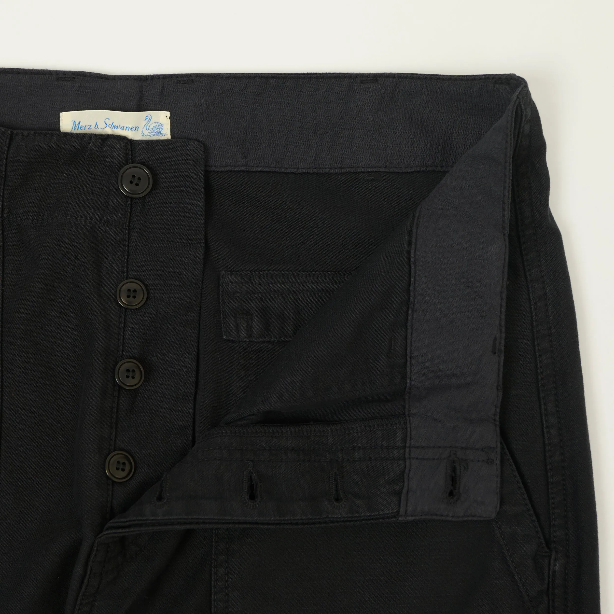 Merz b. Schwanen Reverse Sateen Fatigue Pants - Storm Black sold by Son of a Stag product image thumbnail 4