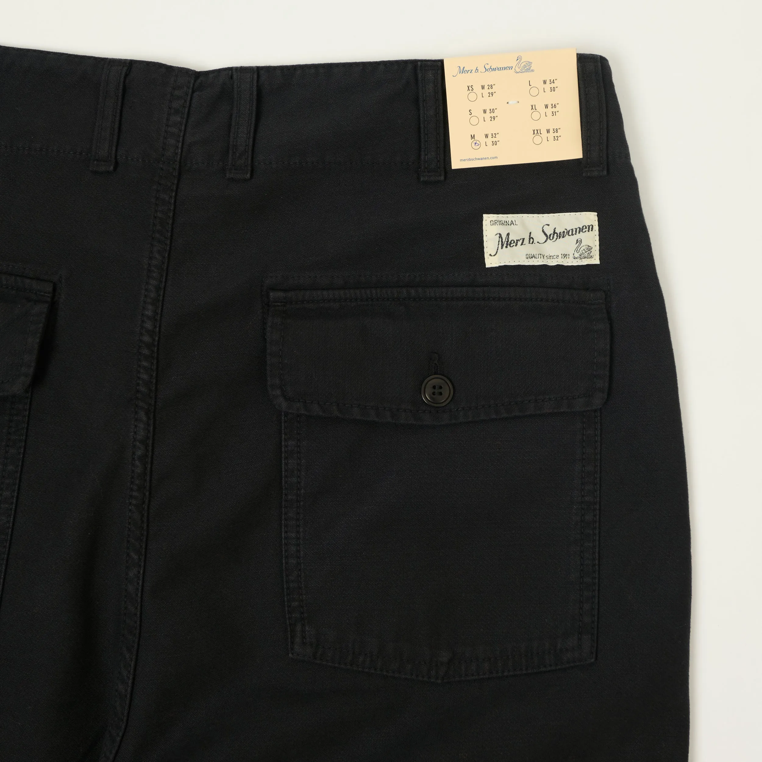 Merz b. Schwanen Reverse Sateen Fatigue Pants - Storm Black sold by Son of a Stag product image thumbnail 2
