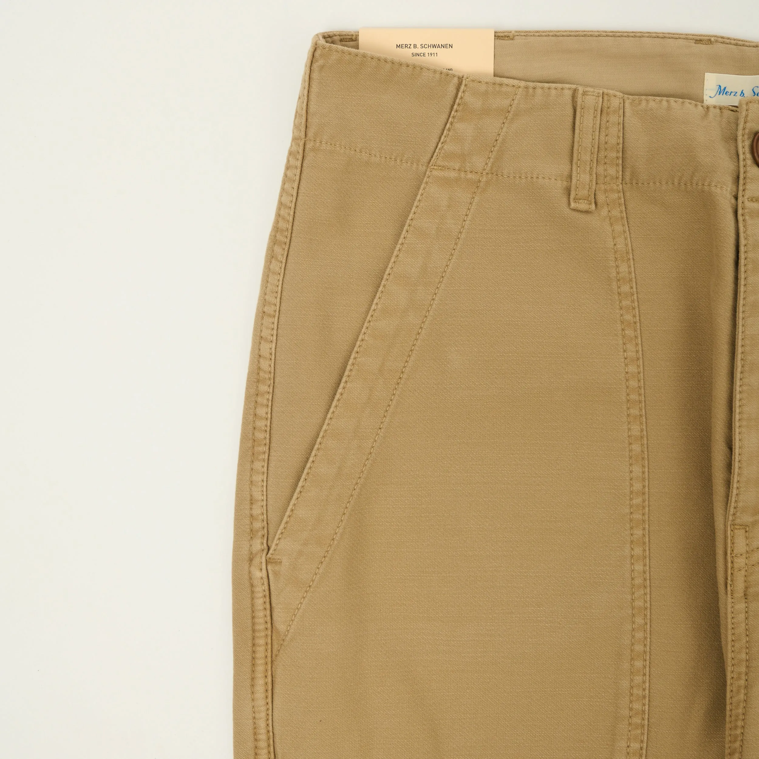 Merz b. Schwanen Reverse Sateen Fatigue Pants - Dusted Khaki sold by Son of a Stag product image thumbnail 3