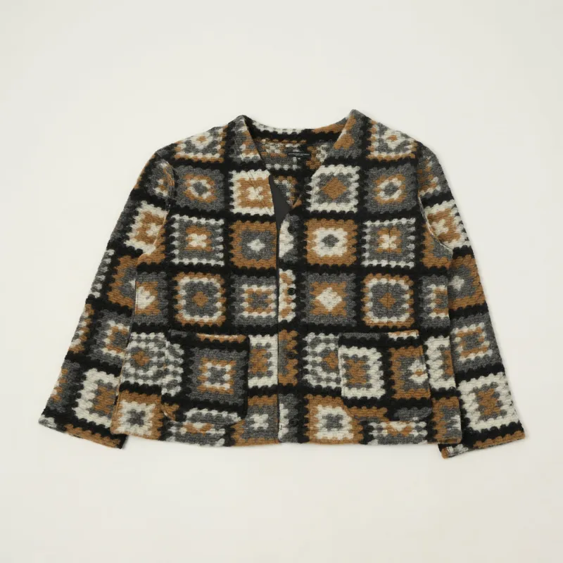 Engineered Garments Wool Chenille Knit Cardigan - White/Black/Brown made by Engineered Garments