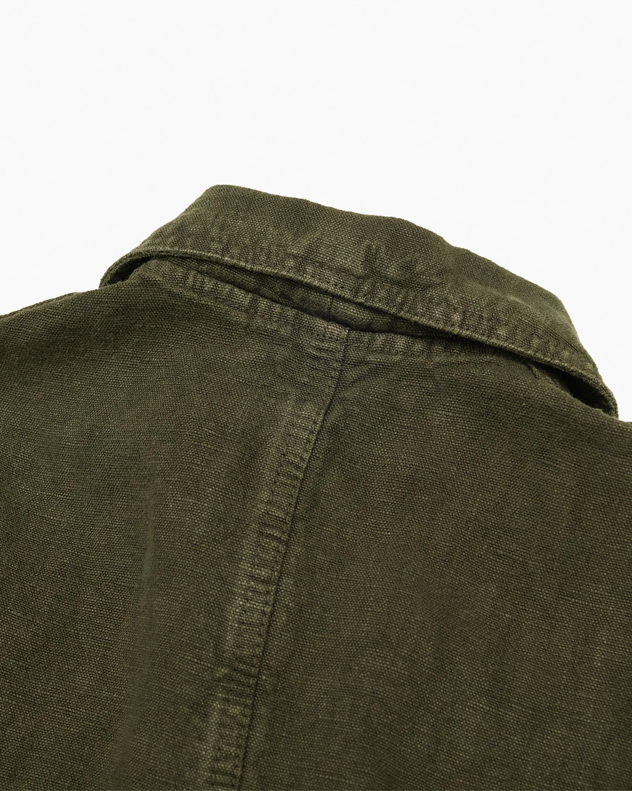 Heavy Linen Workwear Jacket Olive sold by John Simons product image thumbnail 5