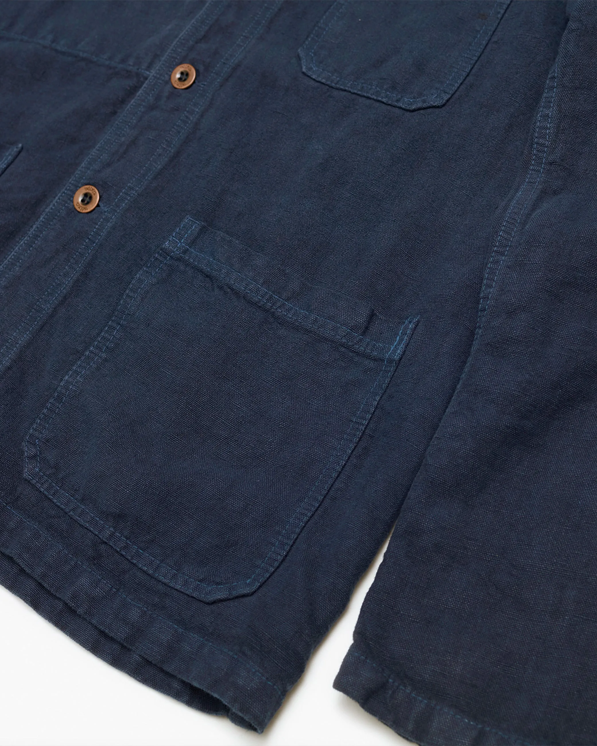 Heavy Linen Workwear Jacket Navy sold by John Simons product image thumbnail 2