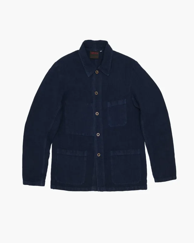 Heavy Linen Workwear Jacket Navy sold by John Simons