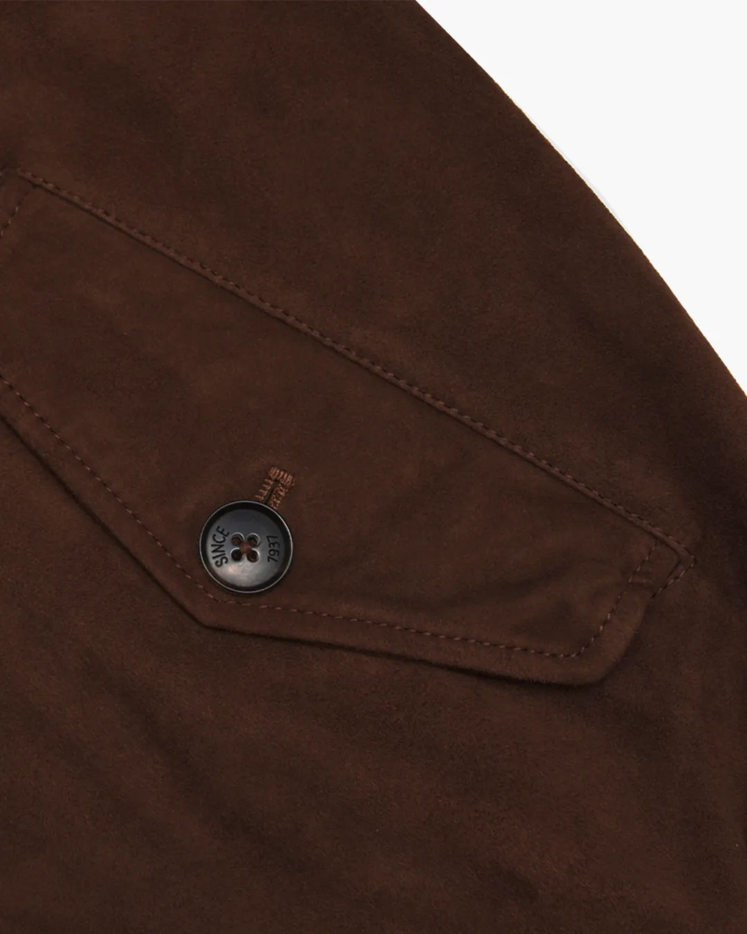 Chocolate Brown Suede G9 Harrington Jacket sold by John Simons product image thumbnail 4