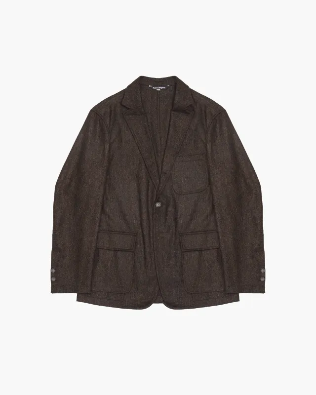 Brown Herringbone Moon Tweed Ivy Jacket sold by John Simons