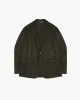 Olive Herringbone Moon Tweed Ivy Jacket sold by John Simons