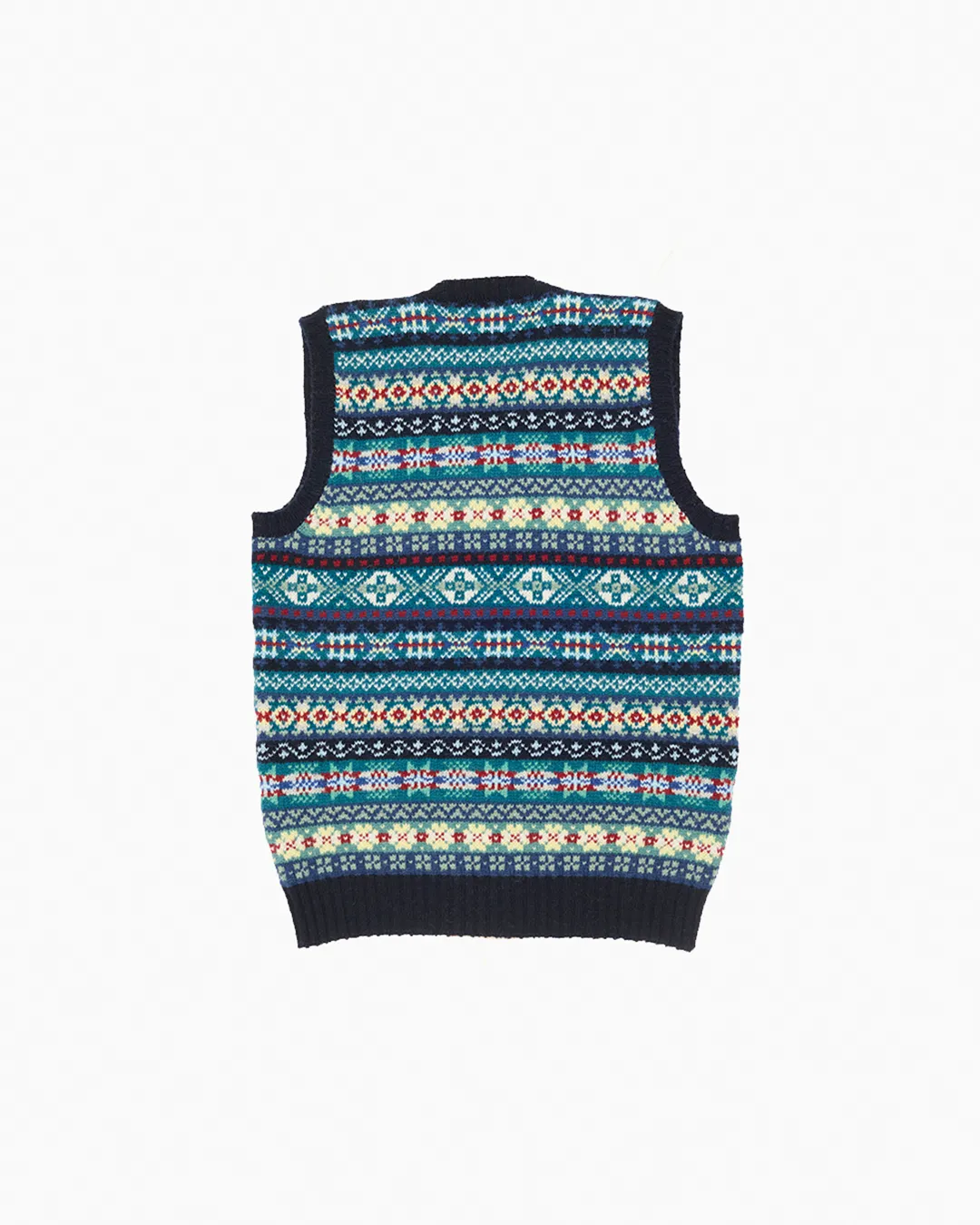 Ivy Winter Blue Fair Isle V-neck Sweater Vest sold by John Simons product image thumbnail 3